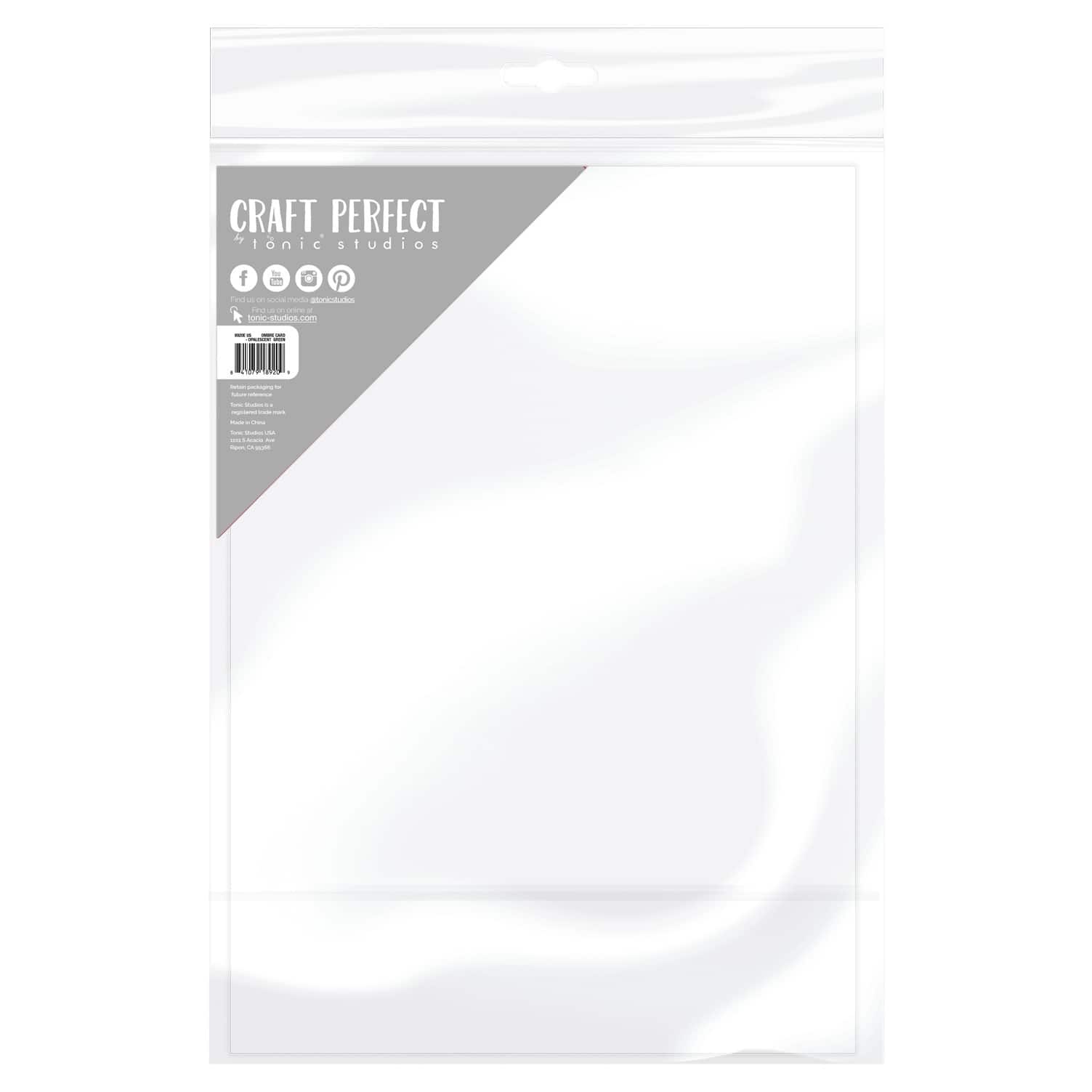 Craft Perfect Opalescent Green Glitter Cardstock, 8.5" x 11"