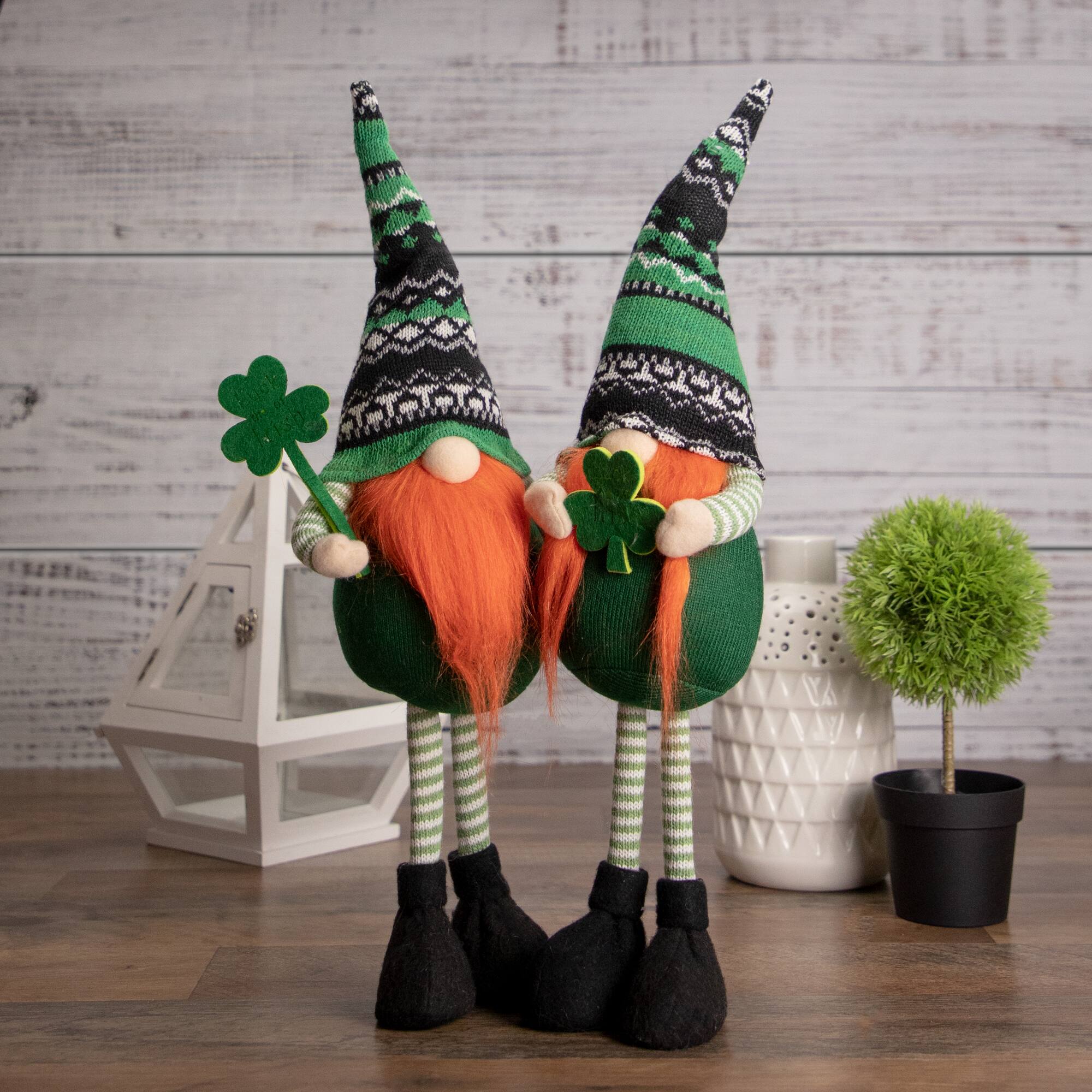 19" Green Leprechaun Gnome St Patrick's Day Figure