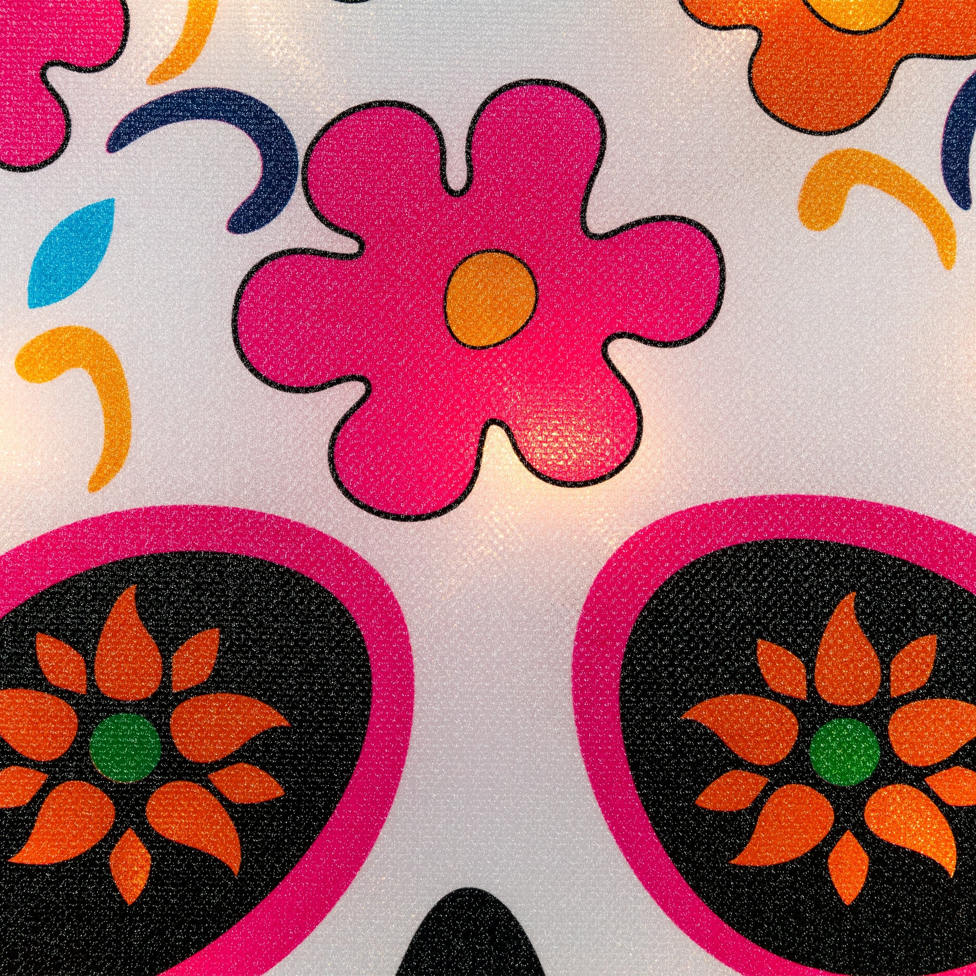 Lighted Day of the Dead Sugar Skull Window Silhouette