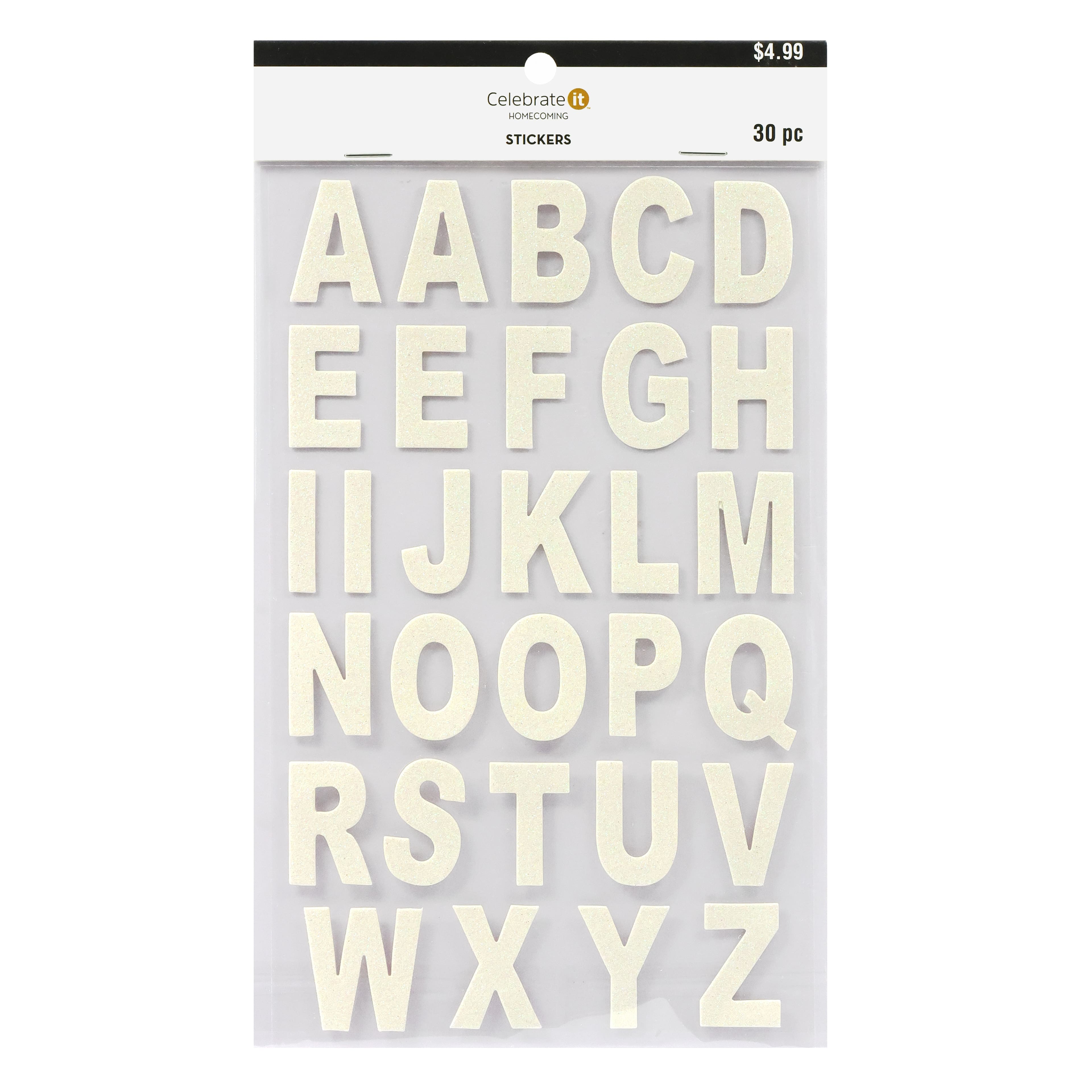 Homecoming Glitter Alphabet Stickers by Celebrate It®