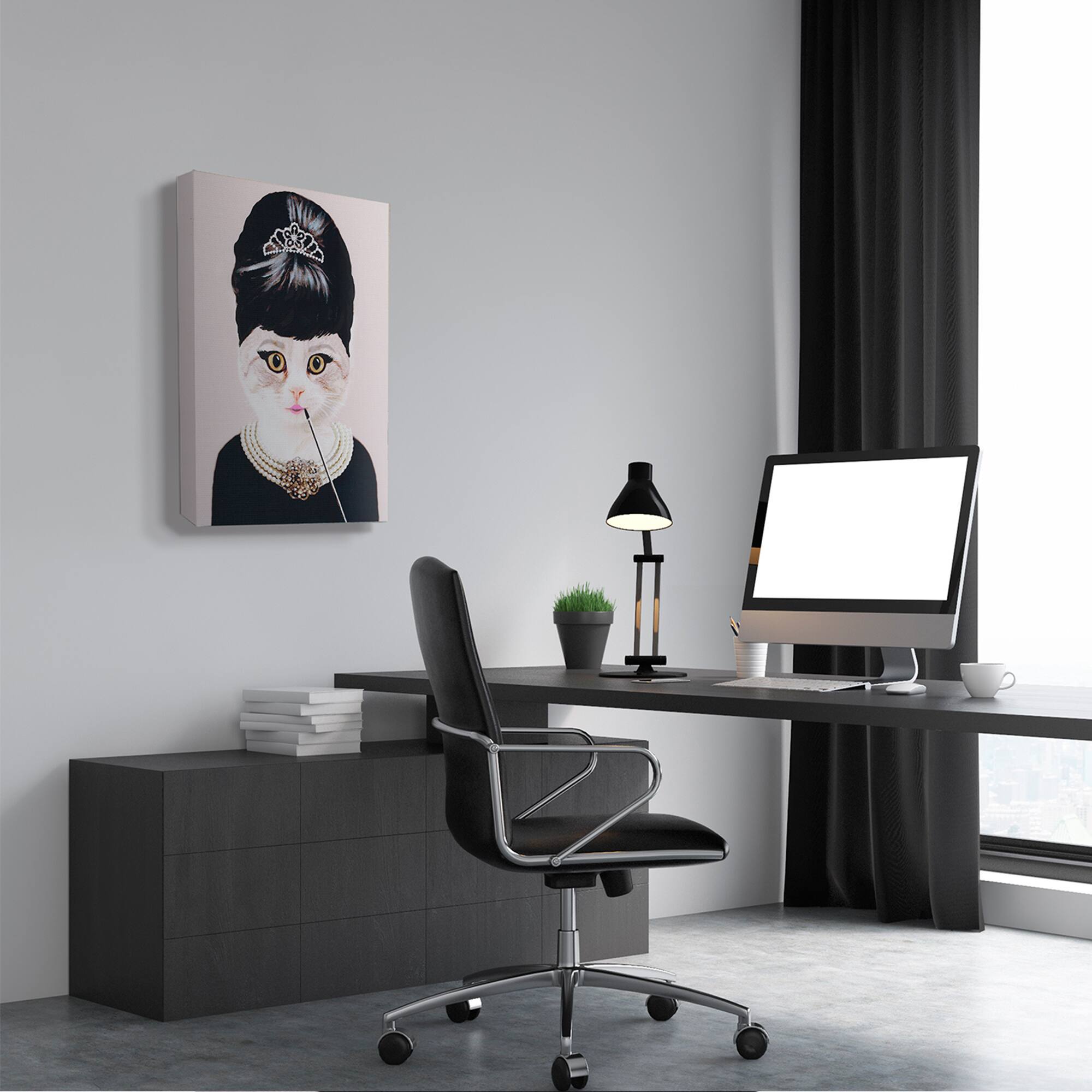 Stupell Industries Fashion Feline Jewelry And Makeup Cat Canvas Wall Art