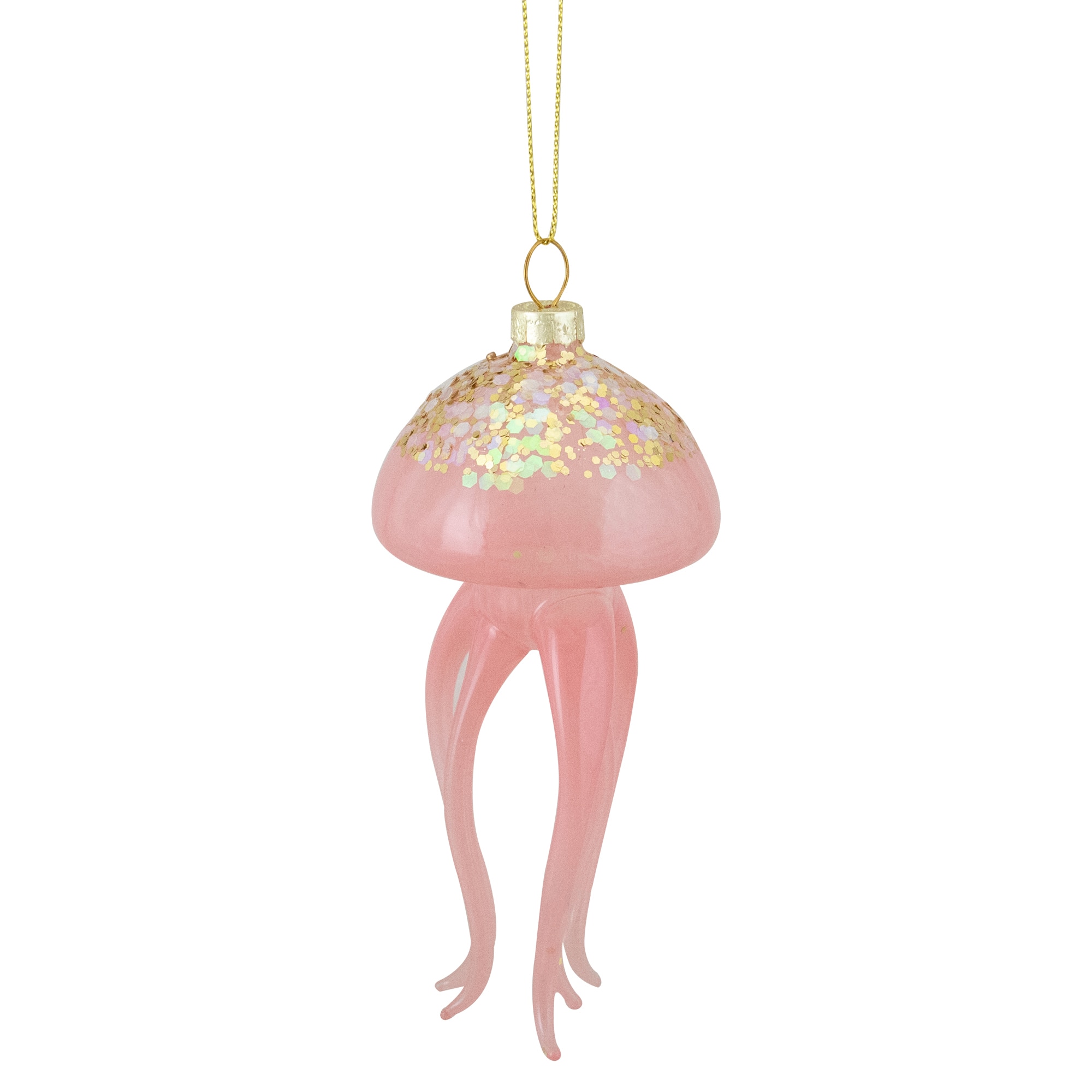 Transparent Pink Glass Jellyfish Ornament
