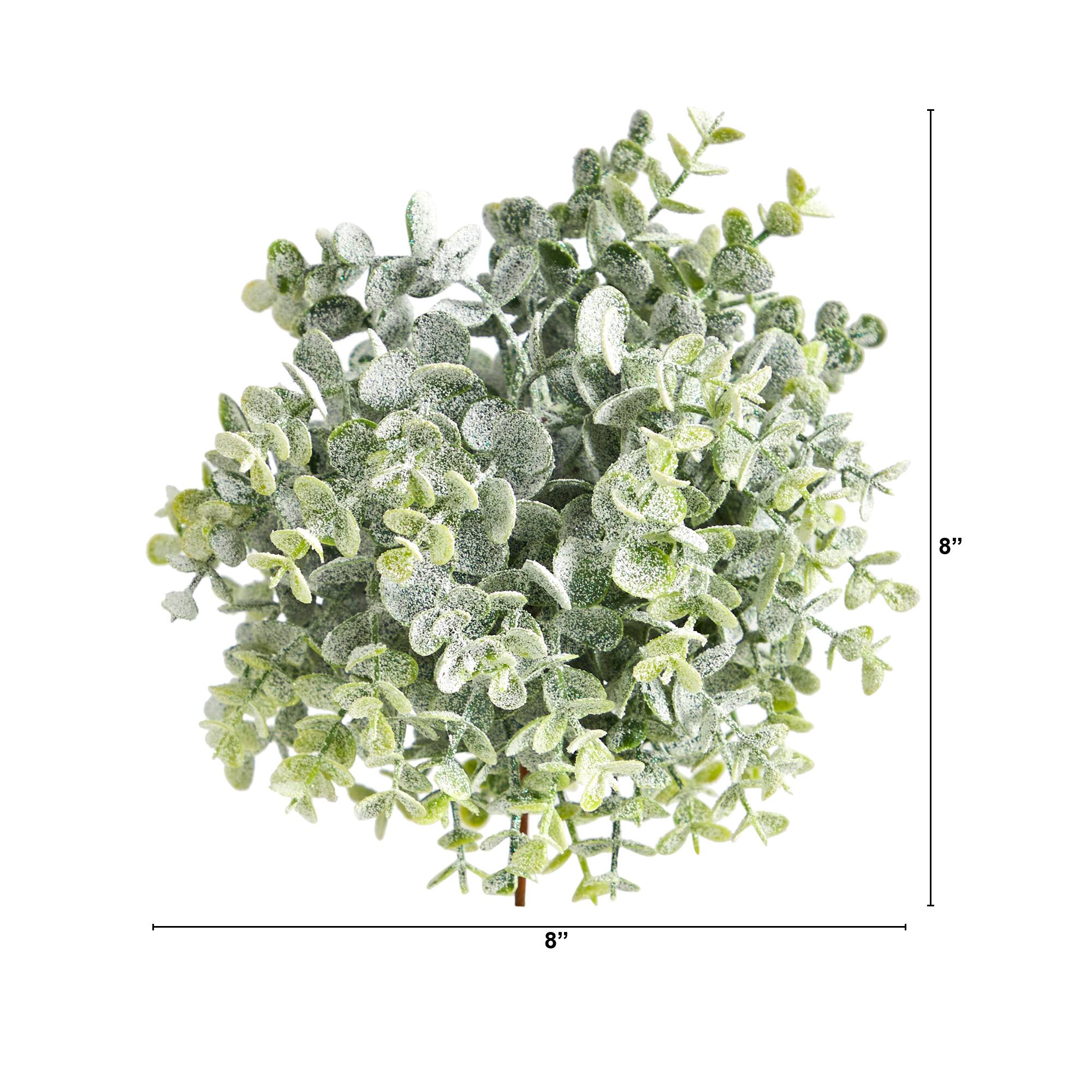 8" Frosted Eucalyptus Decorative Ball, 3ct.