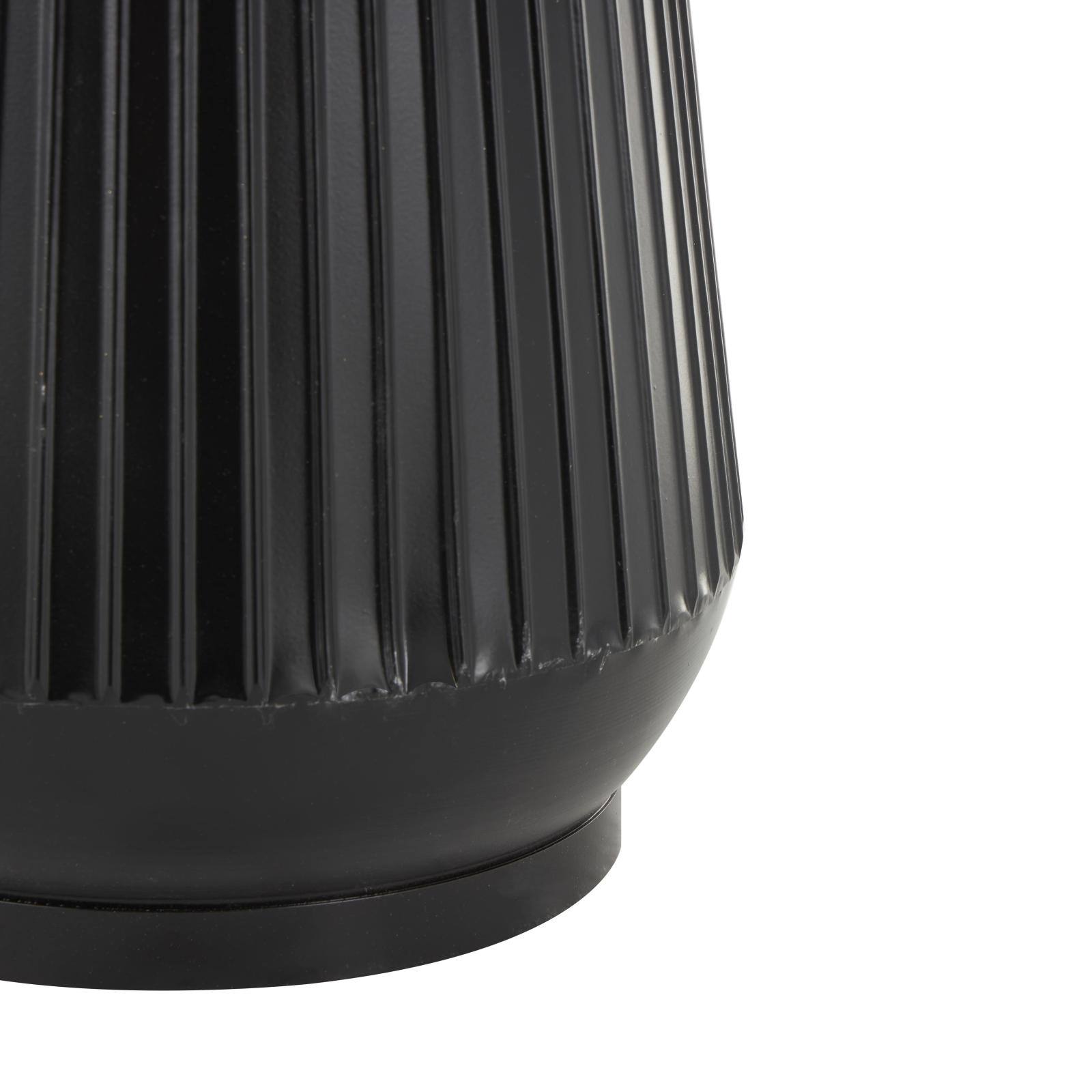 Black Metal Tall Ribbed Decorative Vase Set with Gold Tops