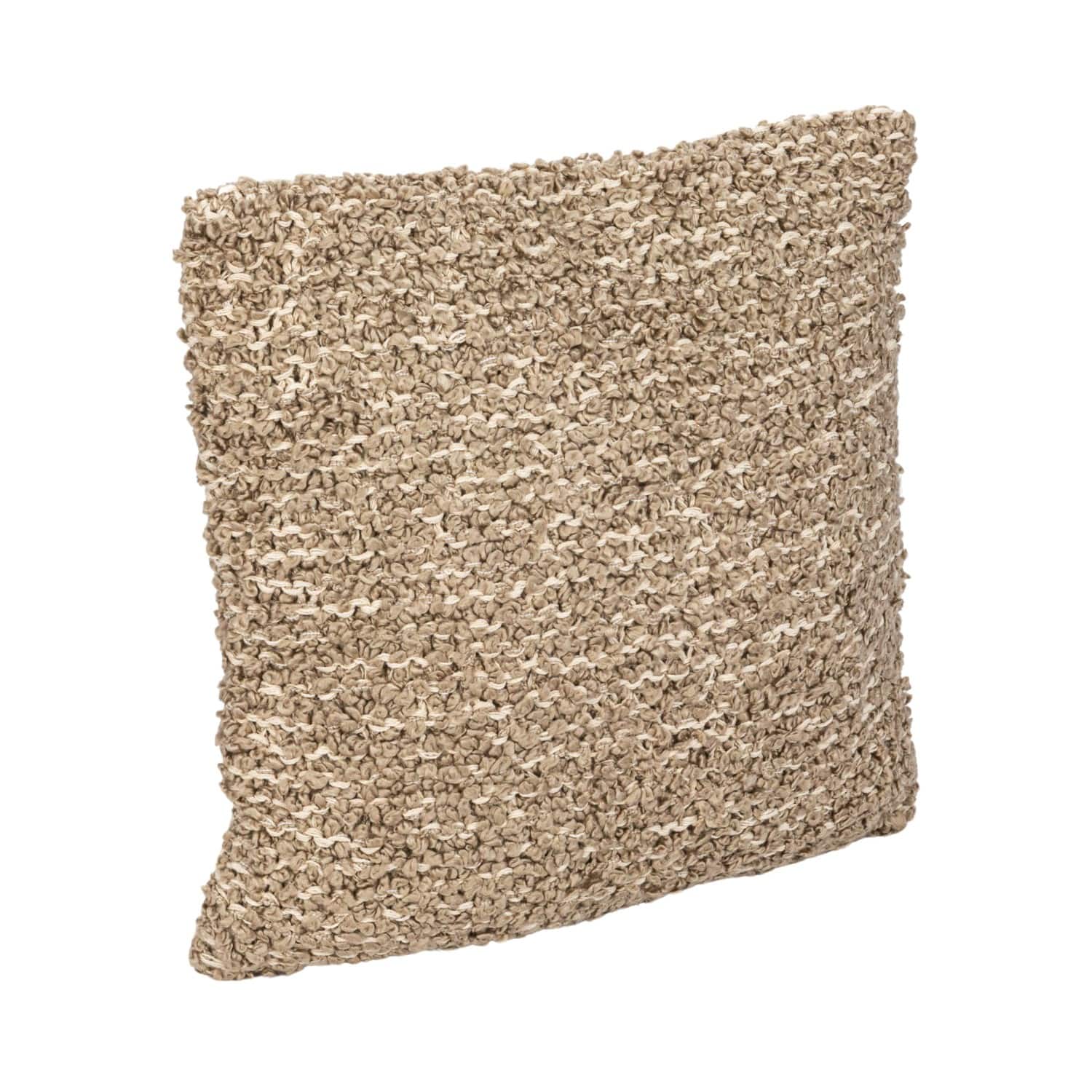 Hello Honey® 20" Brown Woven Cotton Blend Bouclé Pillow