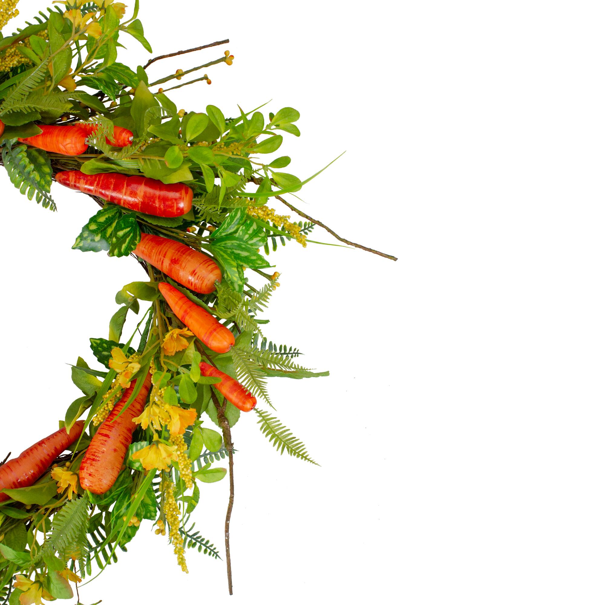 22" Orange & Yellow Carrot & Berry Foliage Easter Floral Spring Wreath
