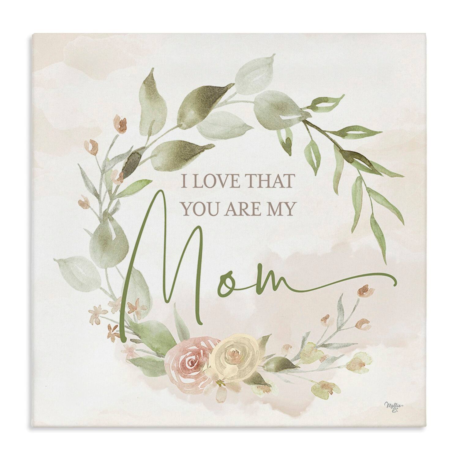 Stupell Industries Mother's Day Rose Wreath Canvas Wall Art