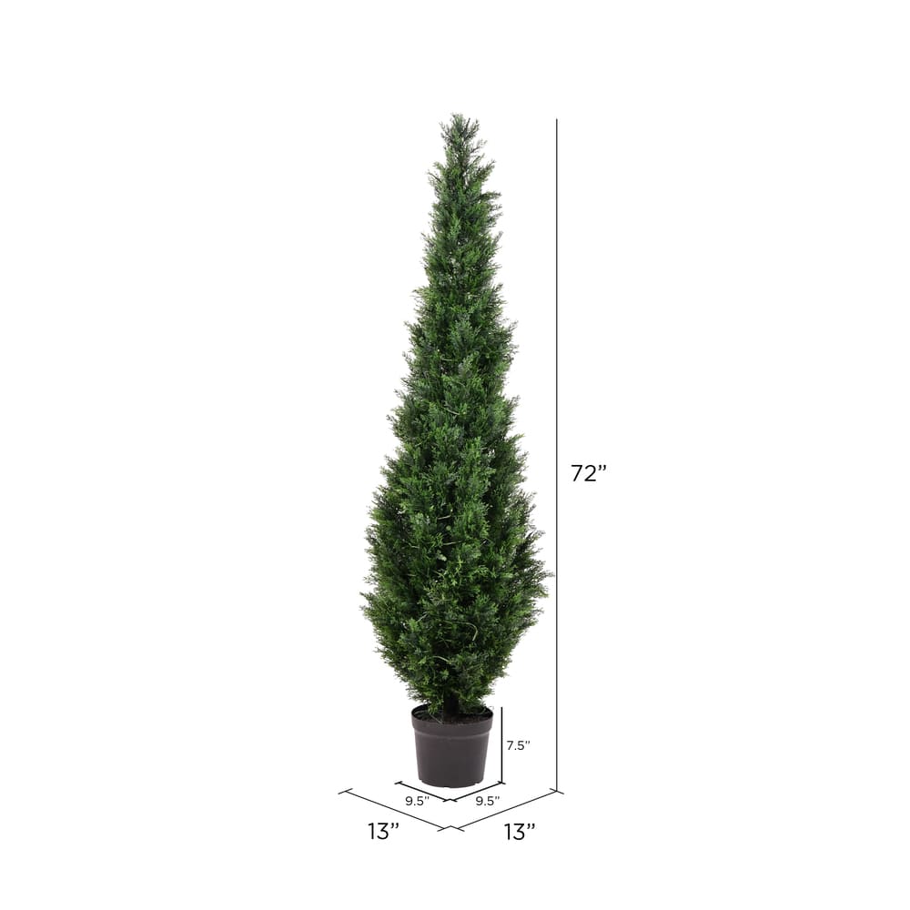 6ft. Pre-Lit Potted Cedar Tree