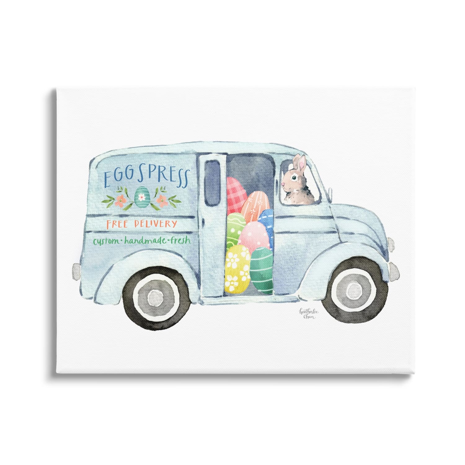 Stupell Industries Patterned Easter Eggs Truck Holiday Bunny Painting Canvas Wall Art