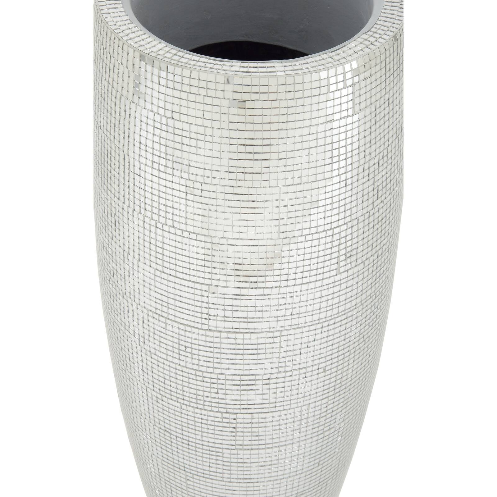 33" Silver Polystone Glam Vase