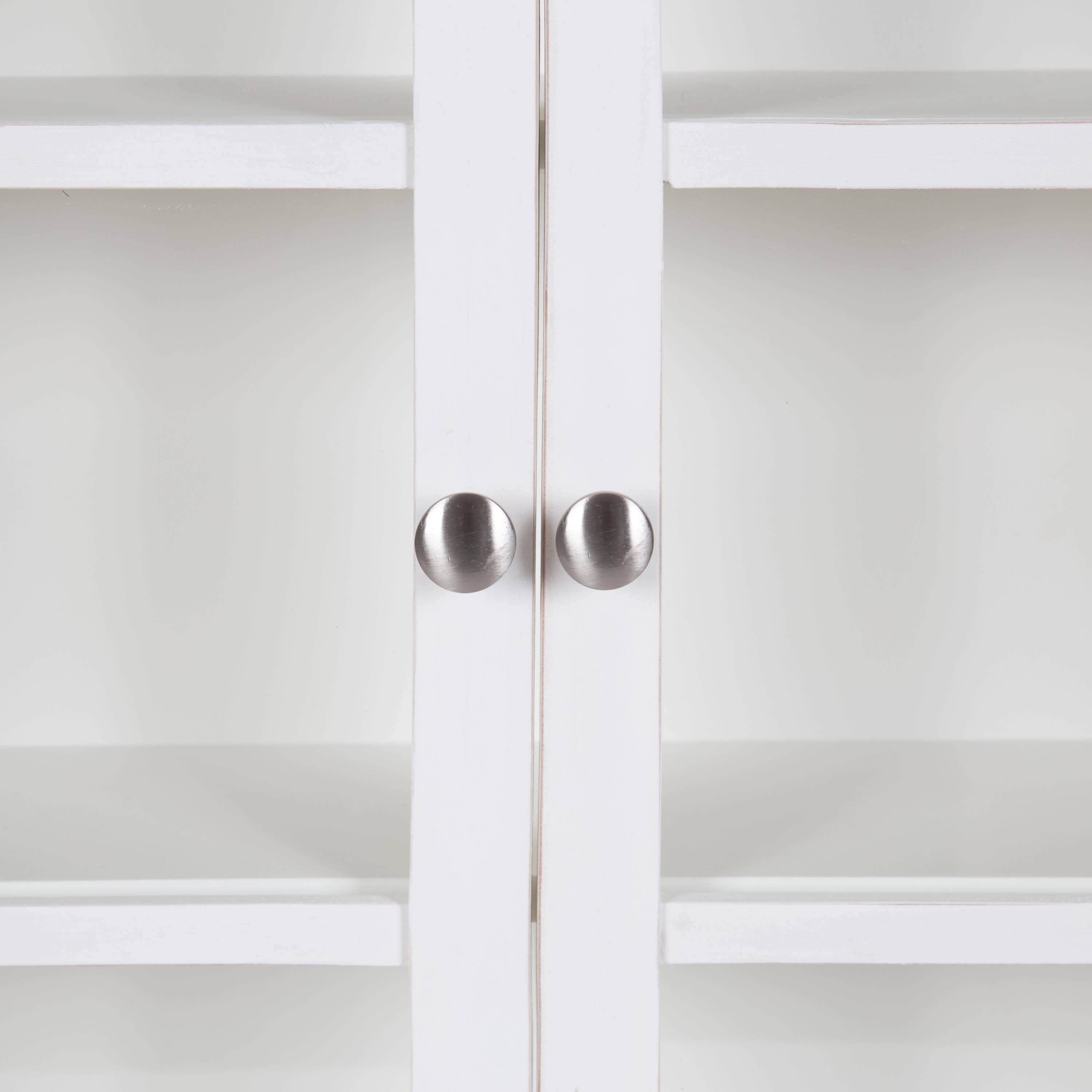 Kate and Laurel White Walsted Decorative Wood Arch Cabinet