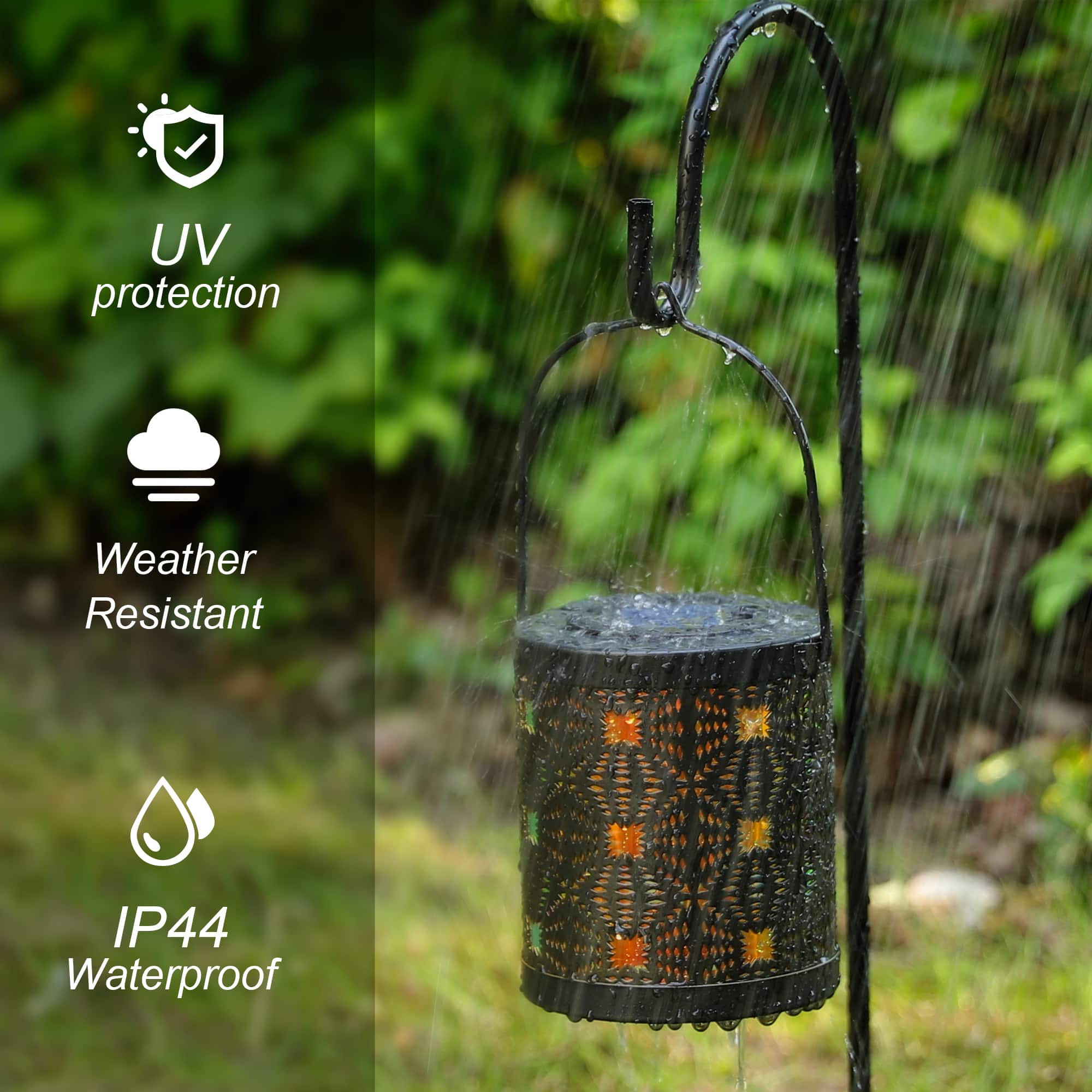 Glitzhome® Metal Cutout Pattern Solar Powered Lanterns, 2ct.