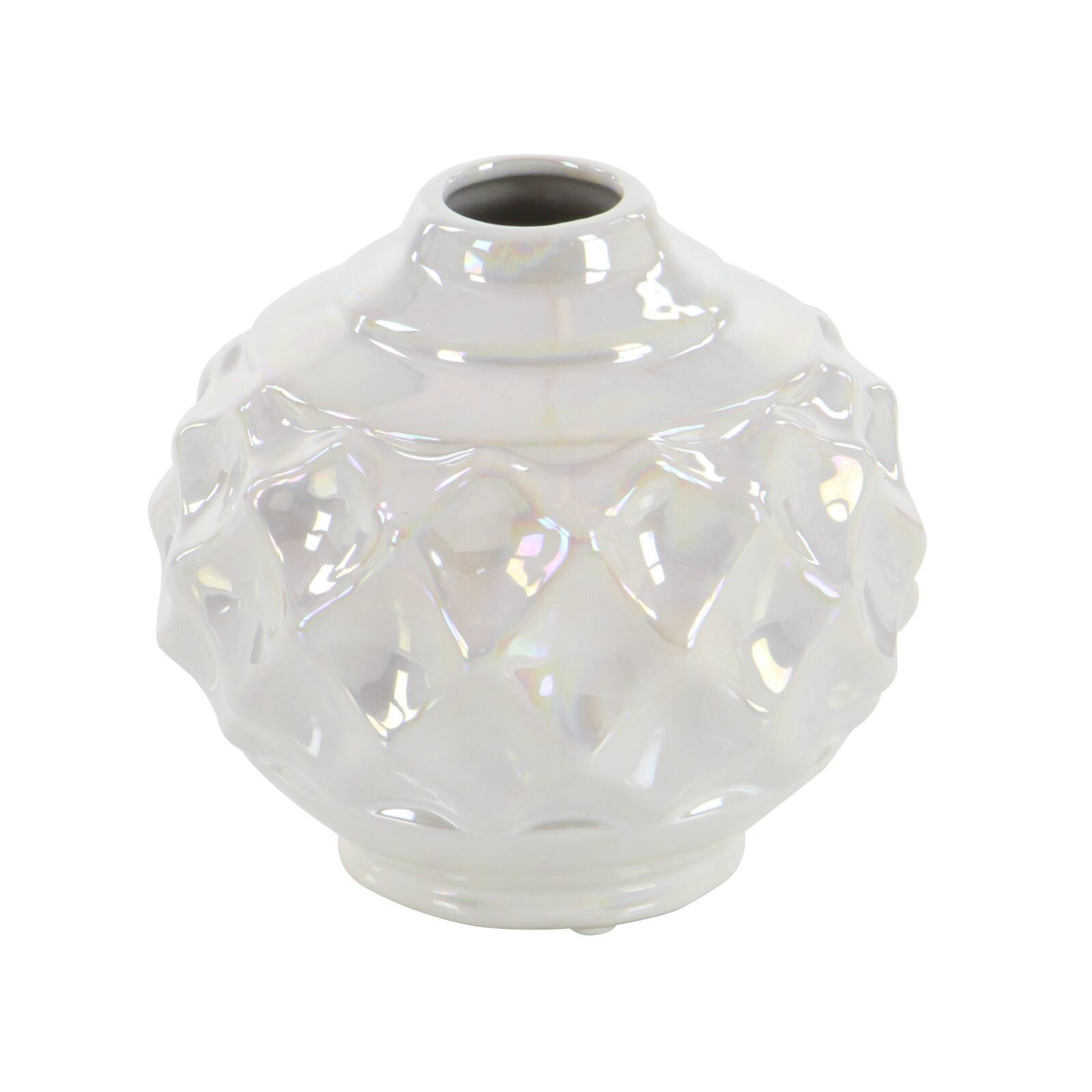 CosmoLiving by Cosmopolitan Cream Stoneware Glam Vase Set