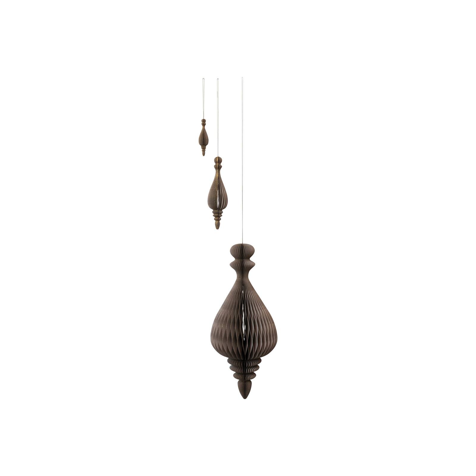 Hello Honey® Gray Honeycomb Finial Paper Ornament Set