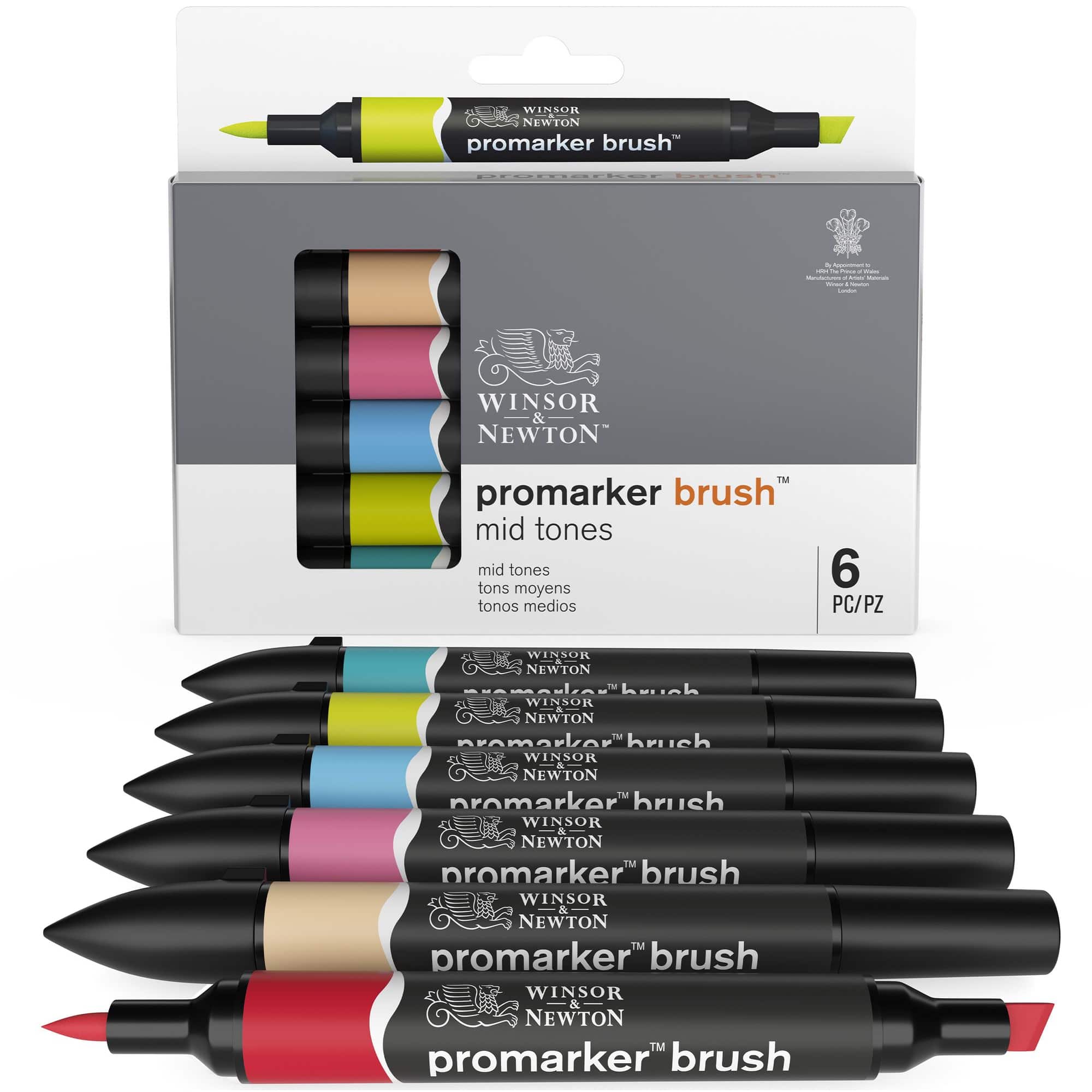 Winsor & Newton® ProMarker Brush™ Mid Tones Marker Set