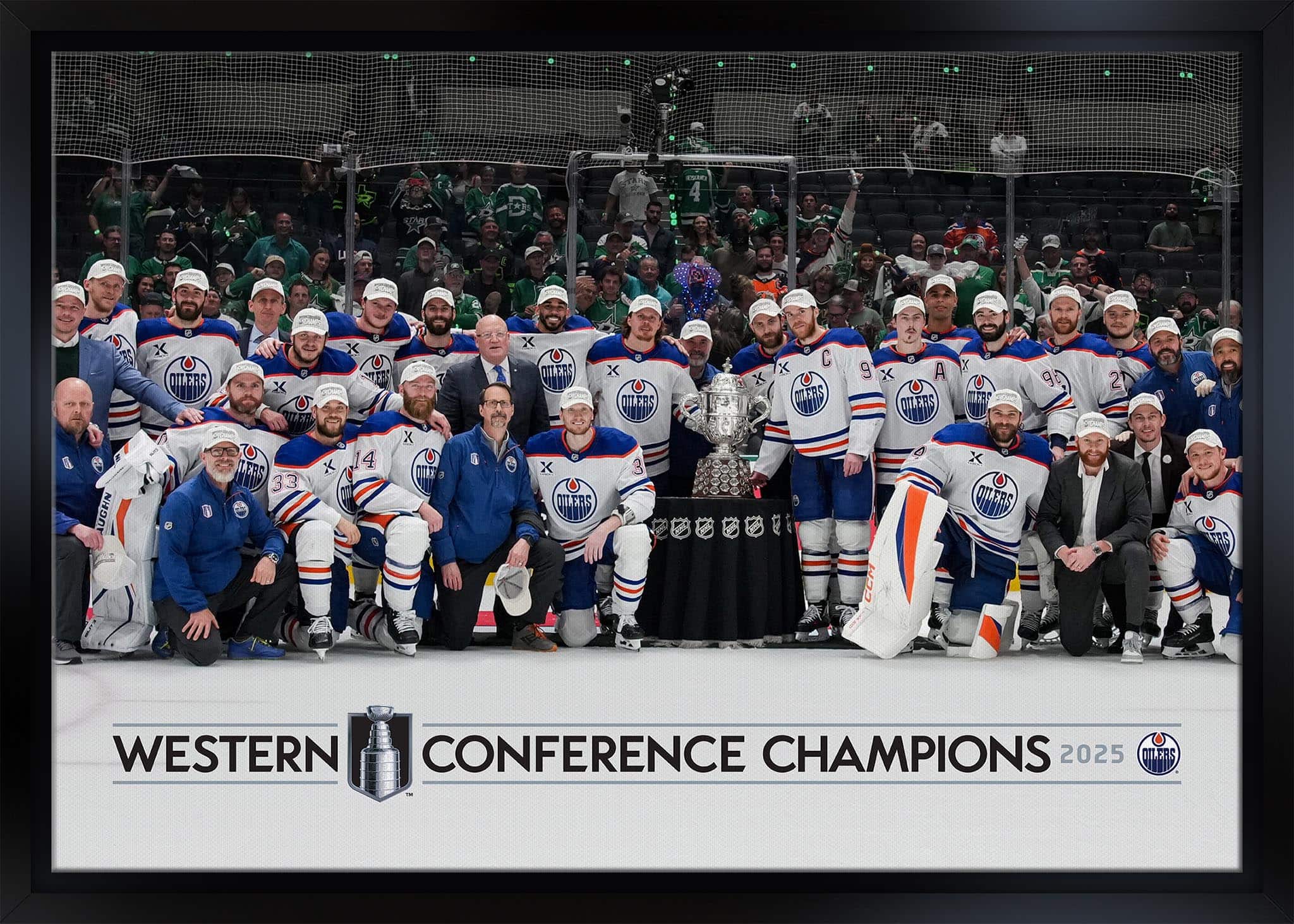 Edmonton Oilers 20" x 29" Framed Canavs 2025 Conference Champions 31.5" x 22.5"