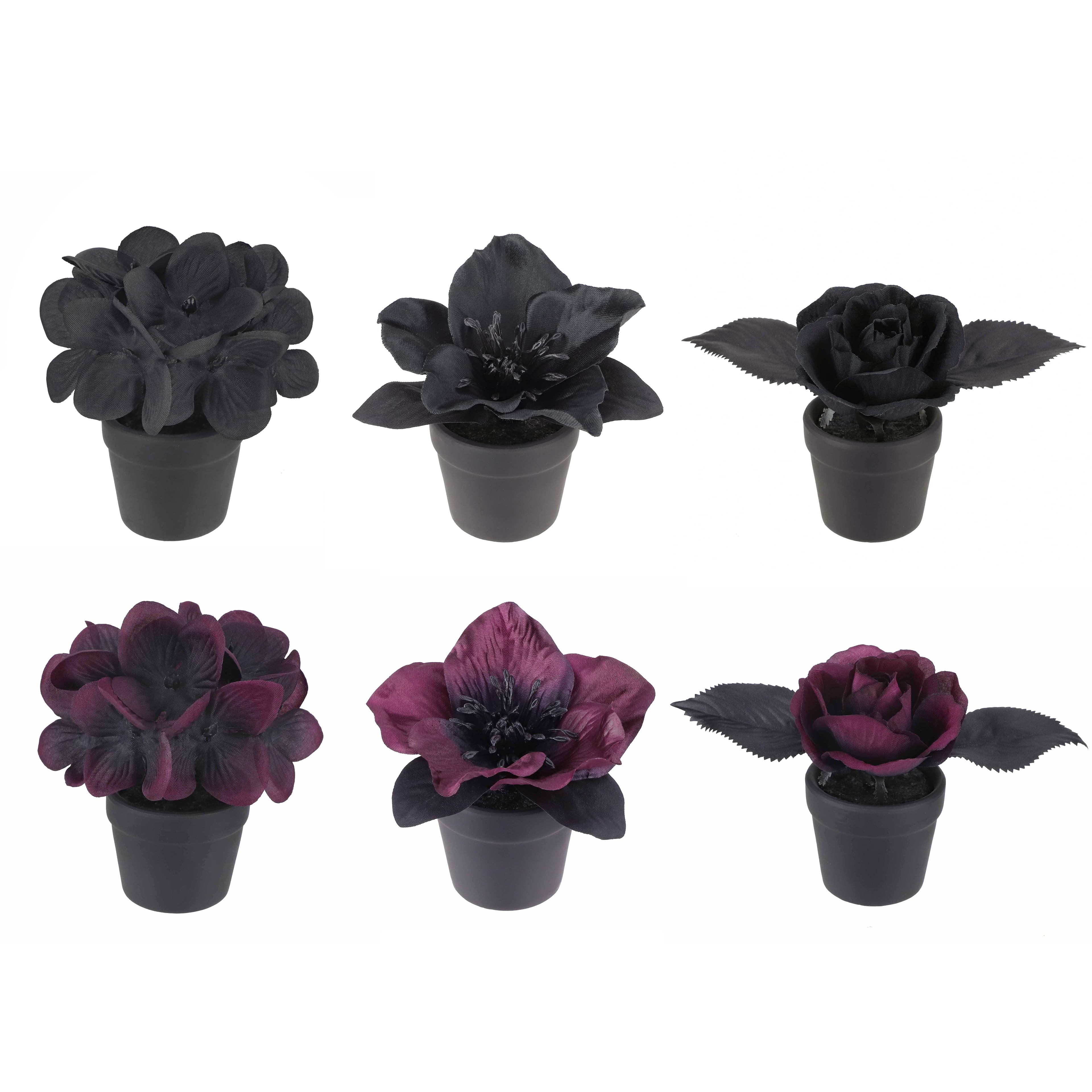 Assorted Mini Black & Wine Premade Floral Accent, 1pc. by Ashland