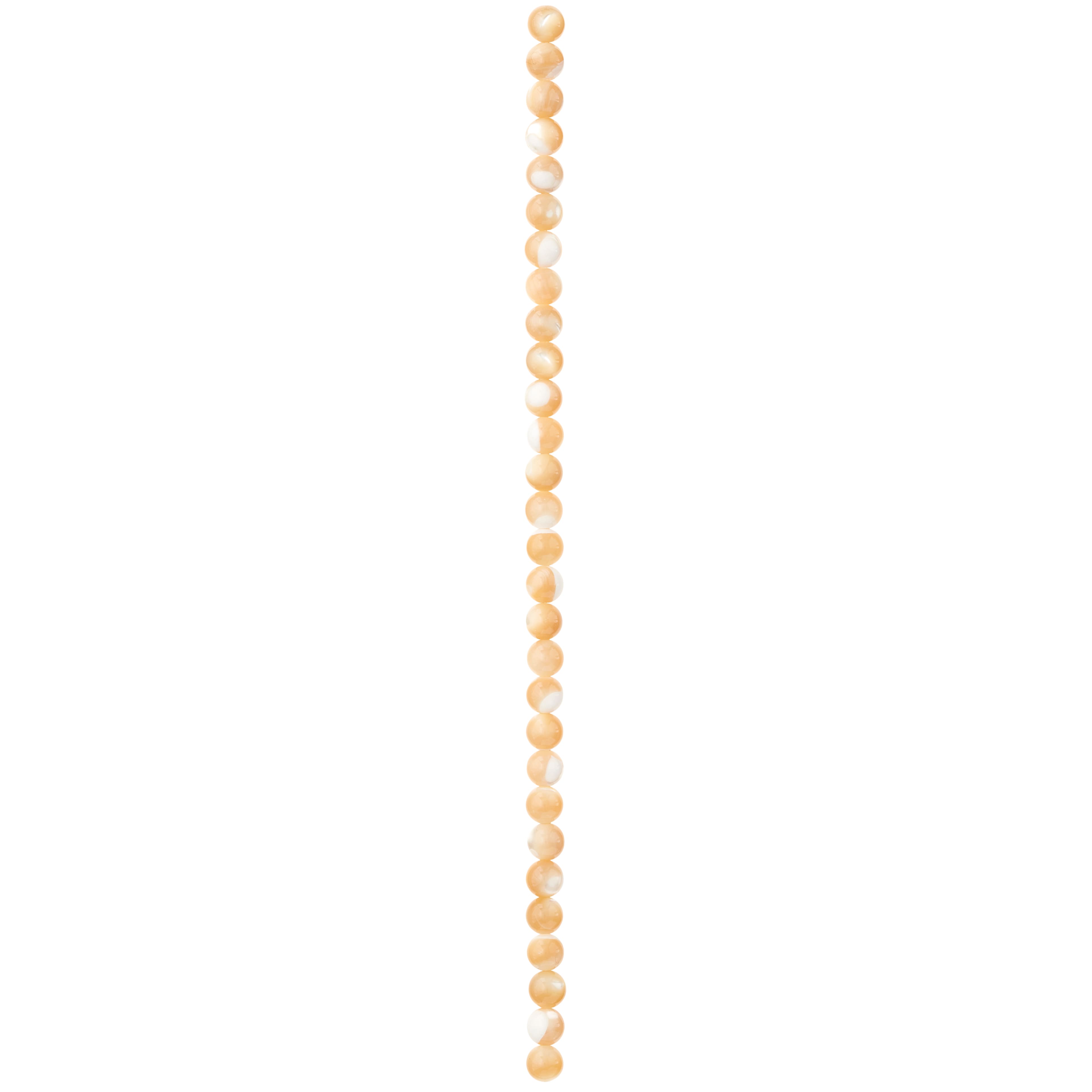 Natural Amber Mother of Pearl Round Beads, 6mm by Bead Landing™