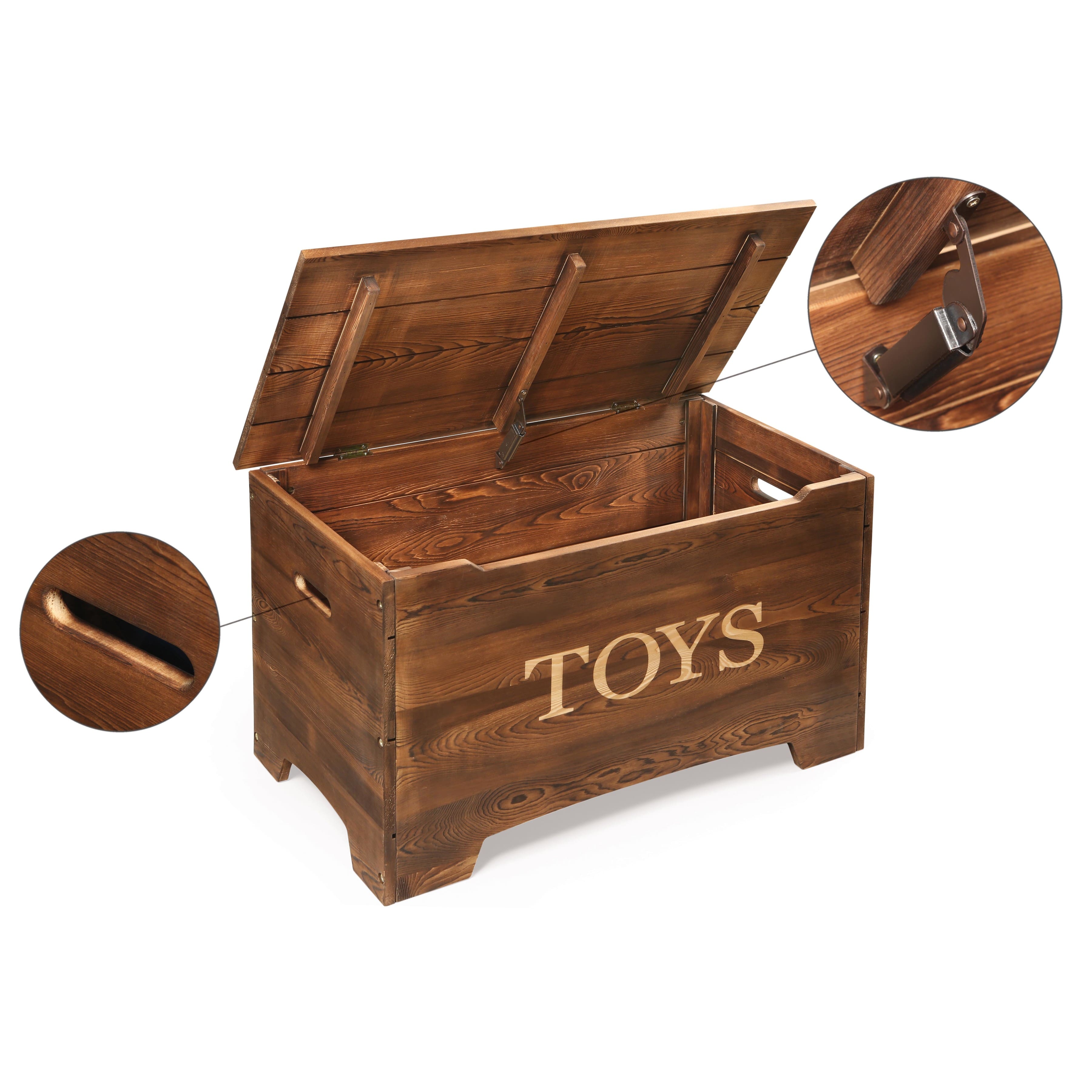 Badger Basket Caramel Brown Solid Wood Rustic Toy Box