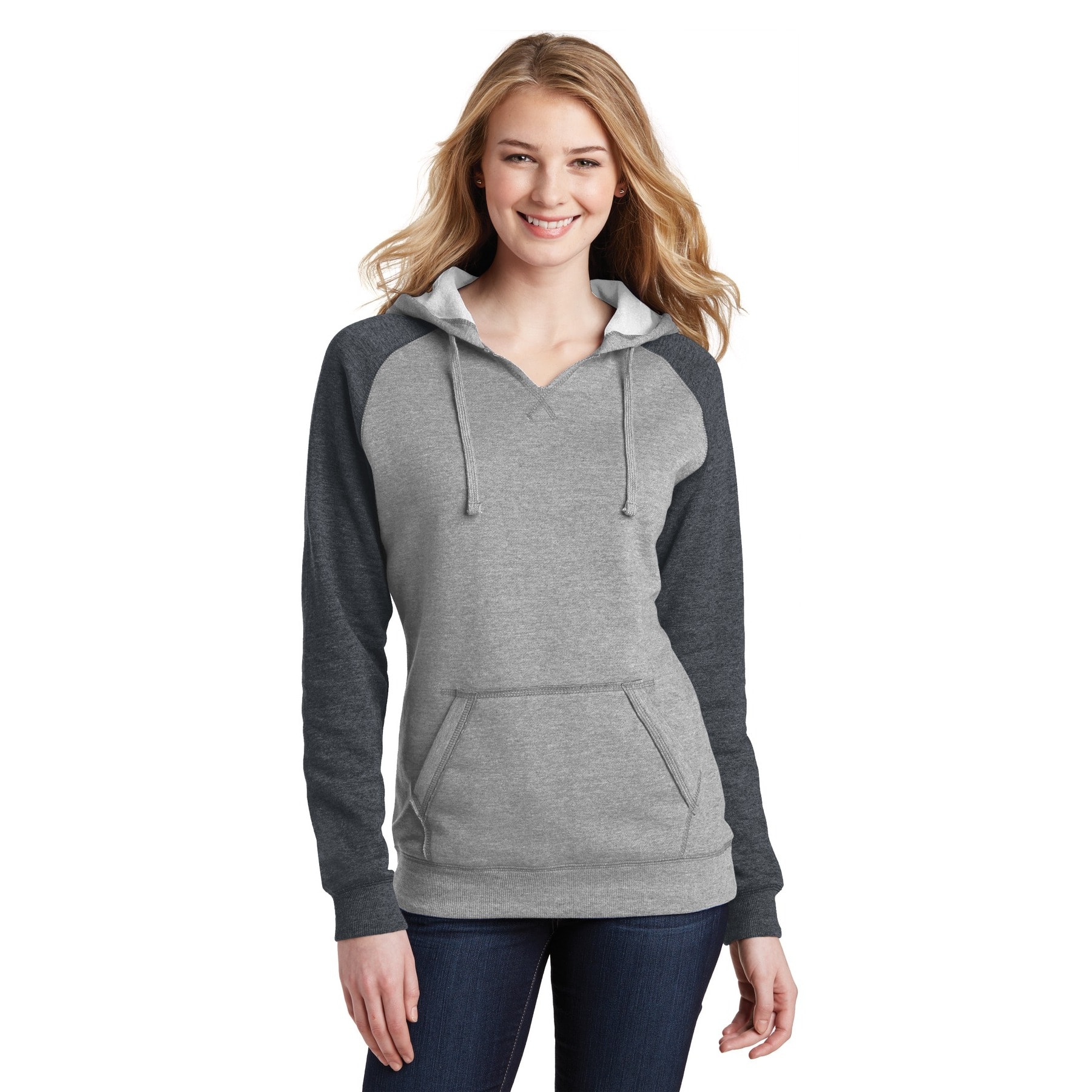 District® Women's Lightweight Fleece Raglan Hoodie