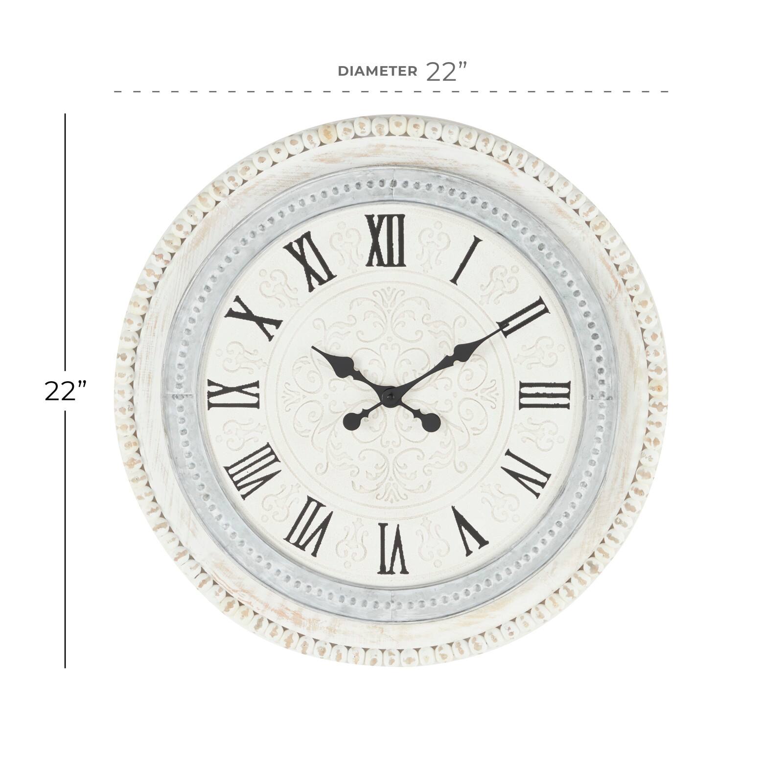 White Farmhouse Wood Wall Clock