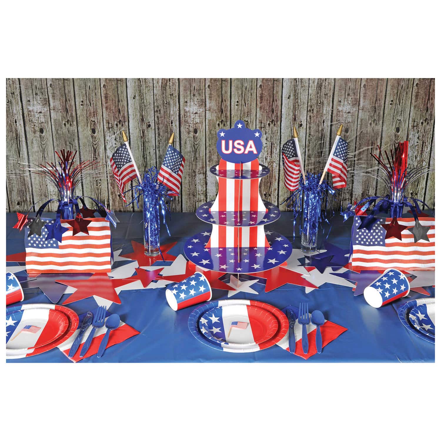 Beistle 4" x 6" Fabric American Flags, 12ct.