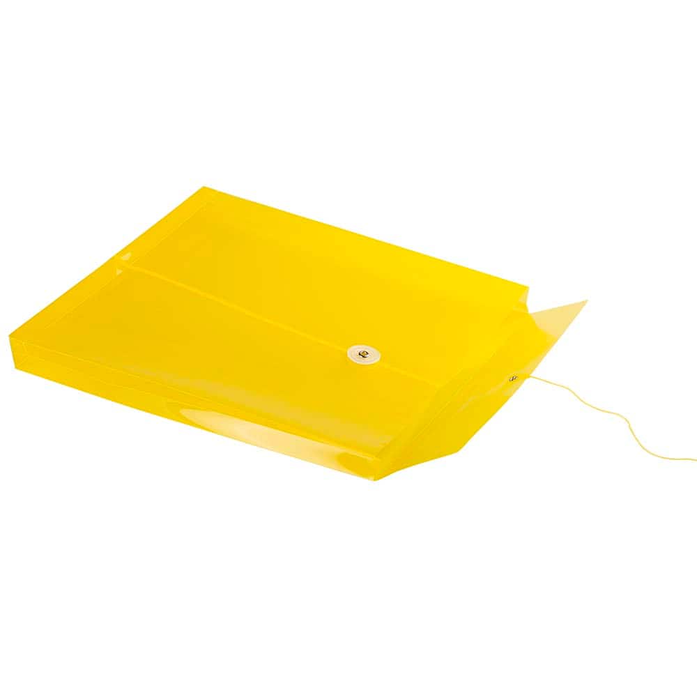 JAM Paper Letter Size Plastic Envelopes with Button & String Tie Closure