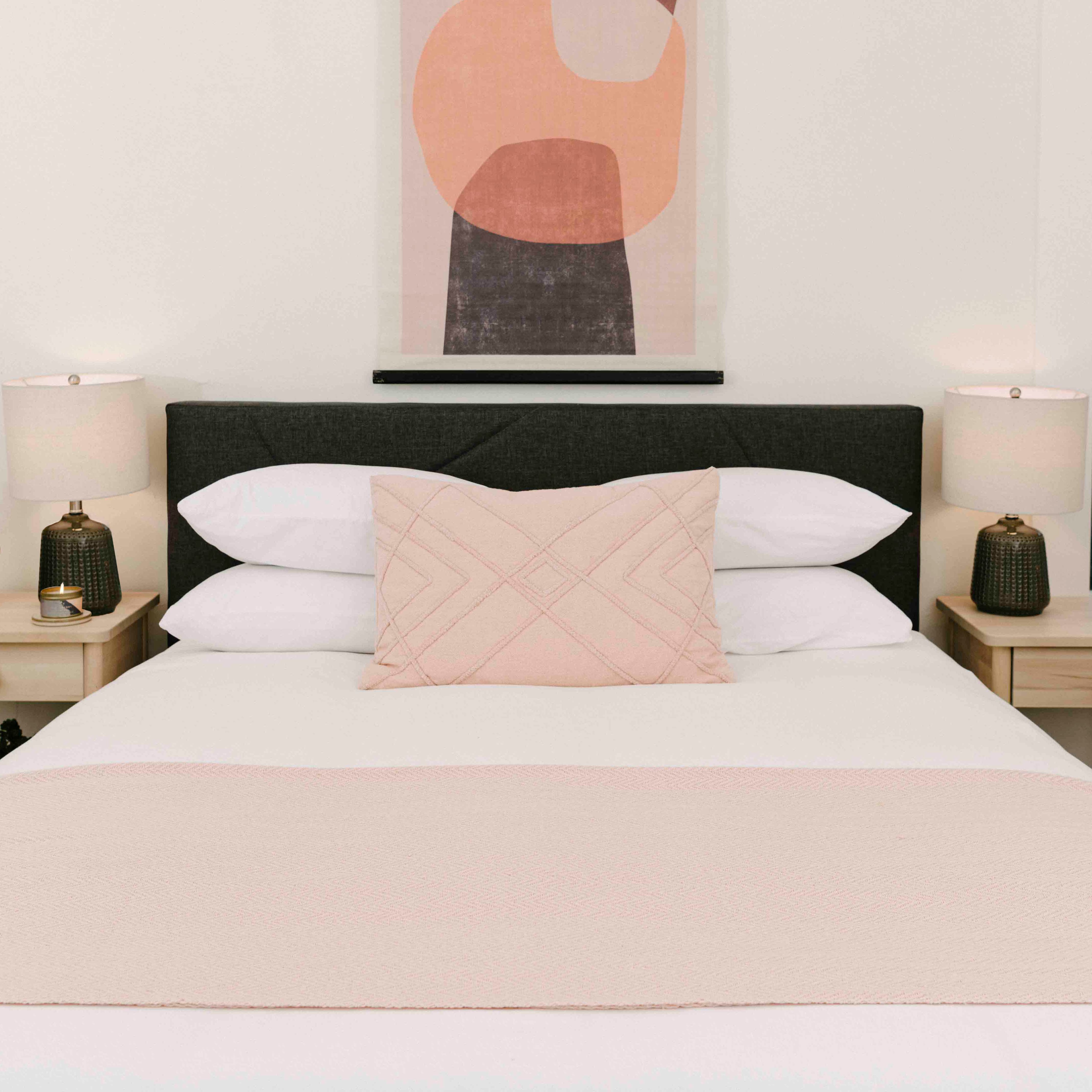 Hello Honey® Embroidered Cotton Geometric Lumbar Pillow