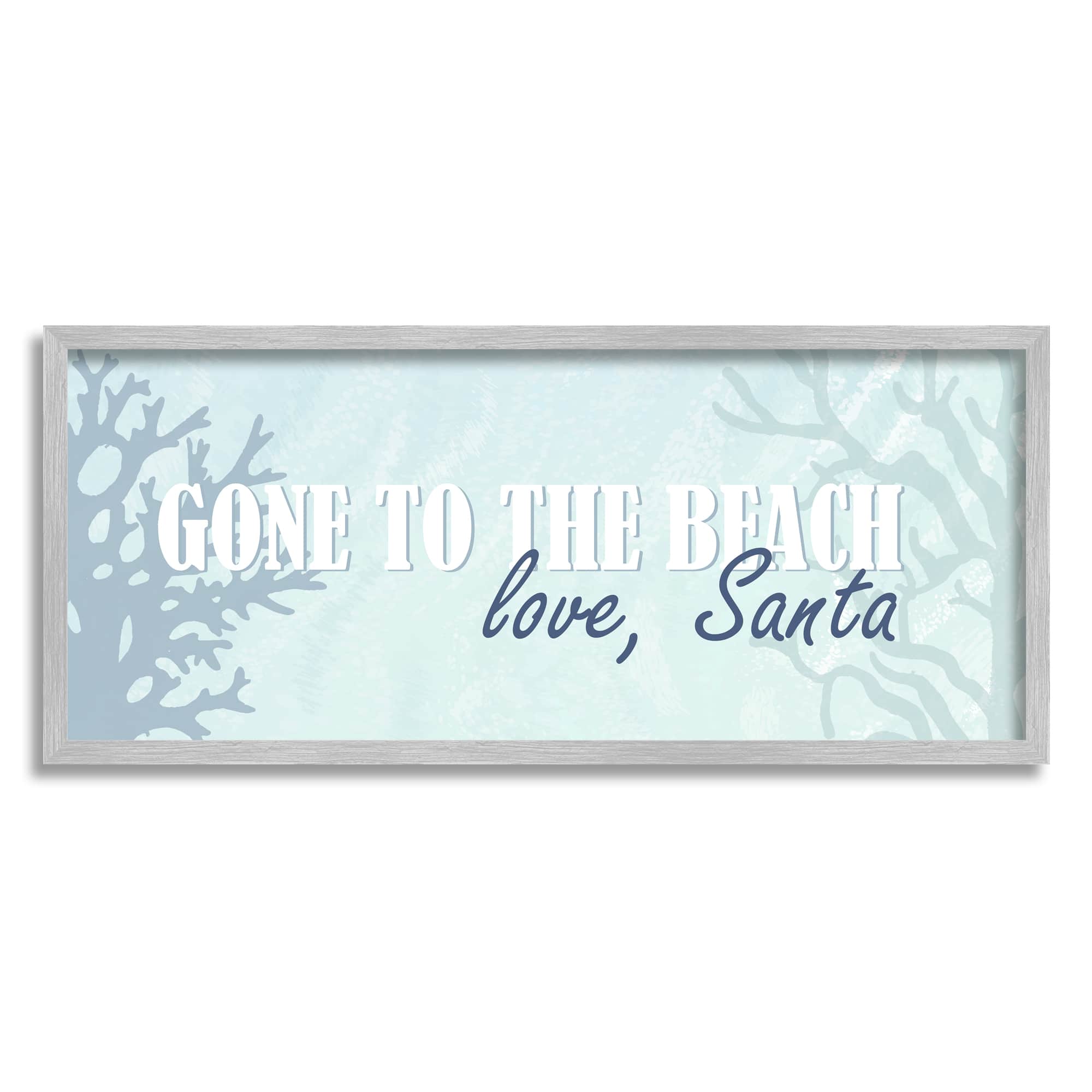 Stupell Industries Gone To Beach Love Santa Phrase Framed Giclee Art