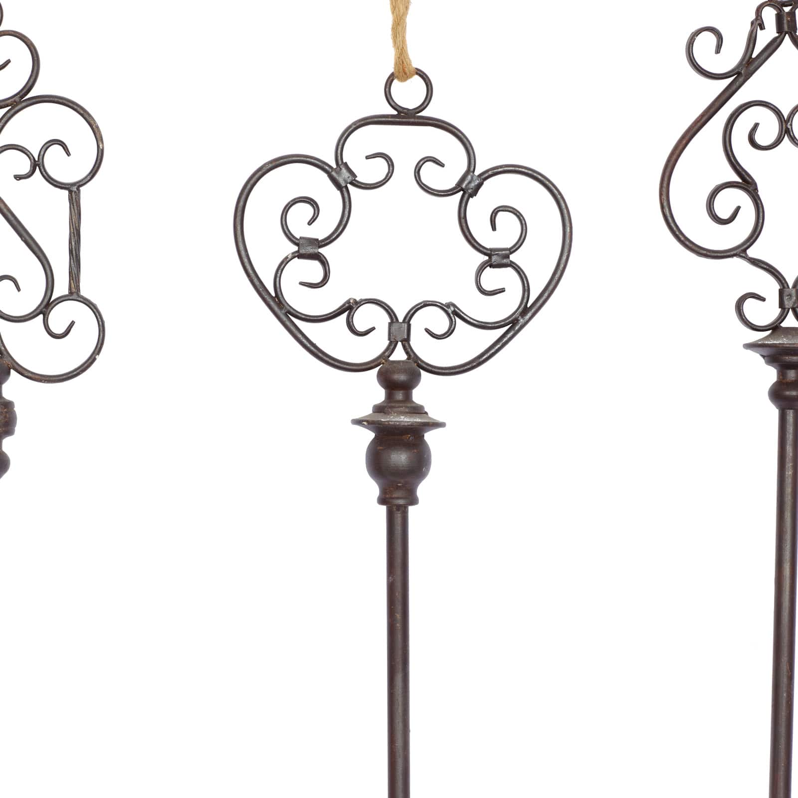 31" Black Metal Skeleton Key Industrial Wall Décor Set
