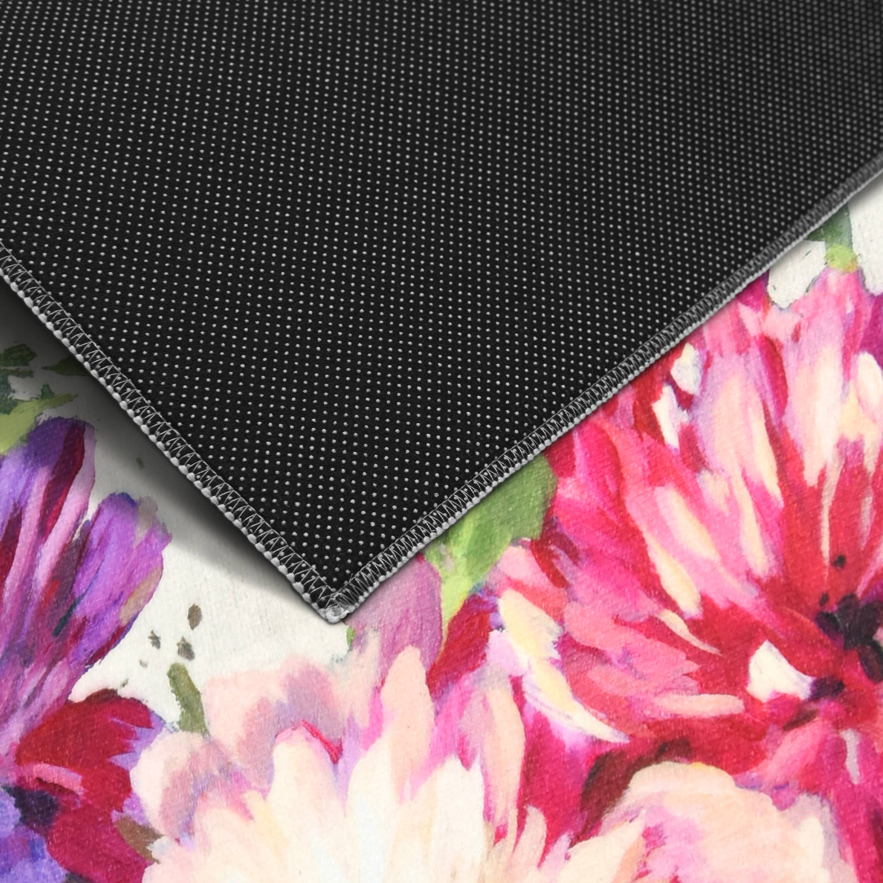 Empire Art Direct 5ft. x 7.5ft. Amoroso B Washable Flowers Area Rug