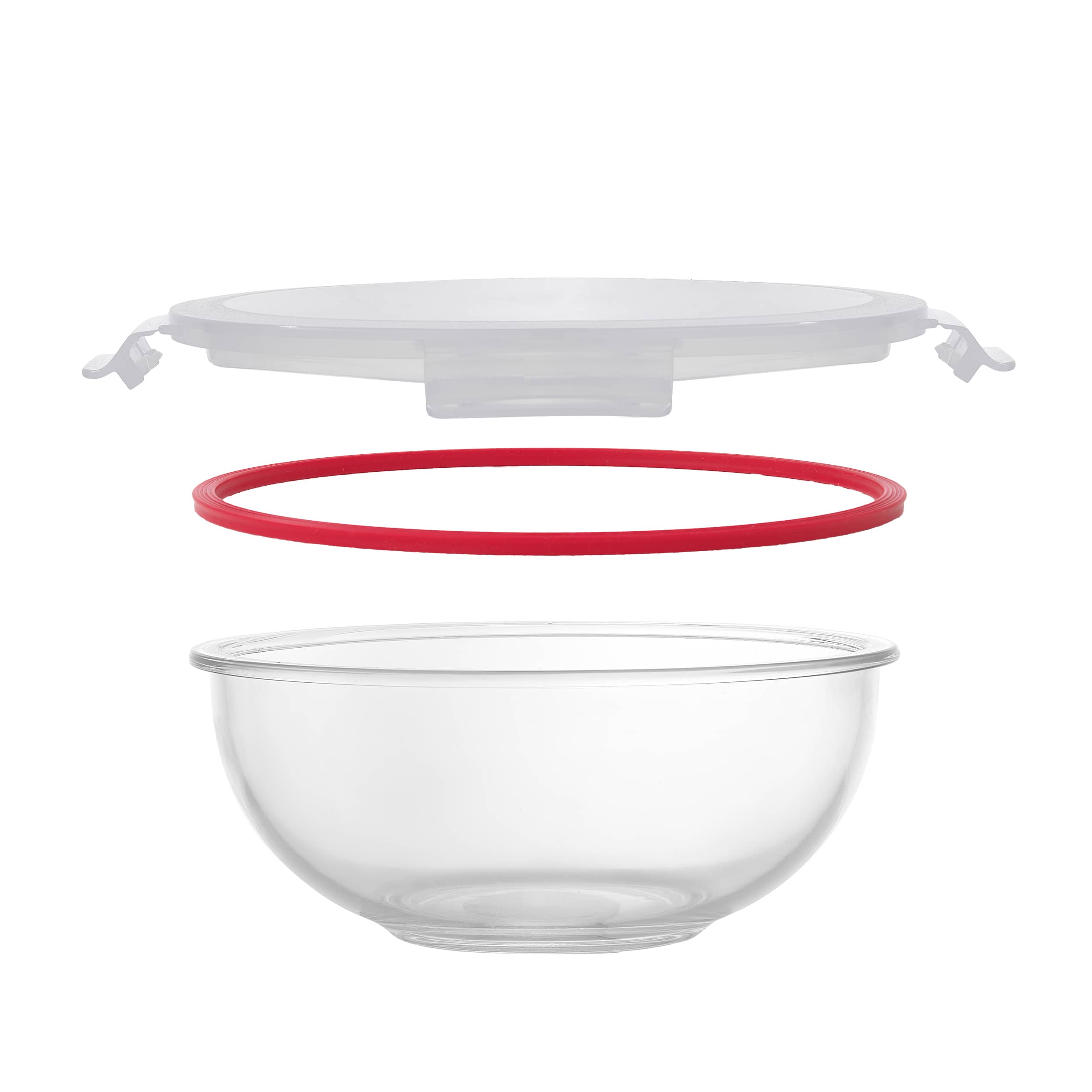 JoyJolt® Red Glass Mixing Bowls Set