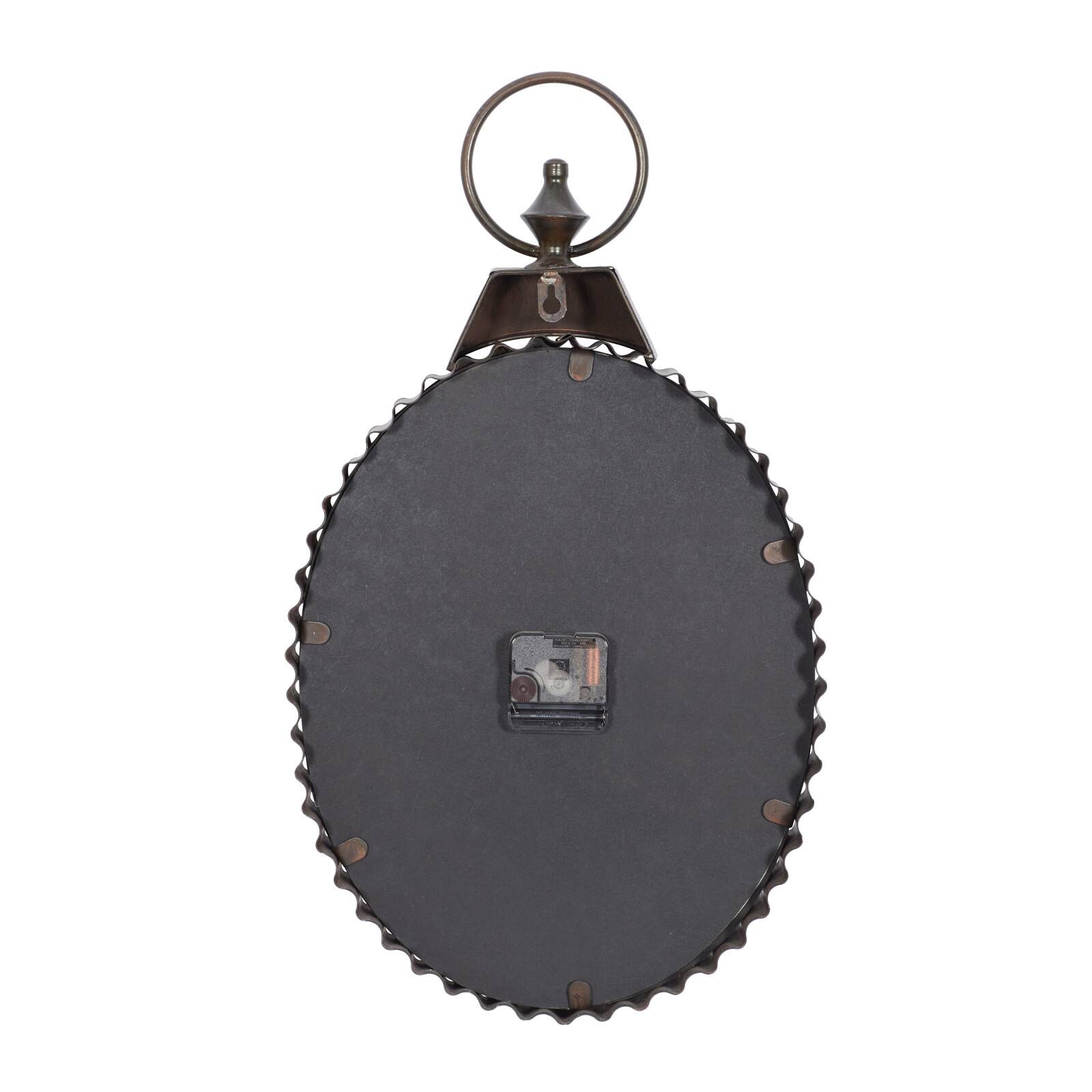 Black Industrial Metal Wall Clock, 21" x 12"