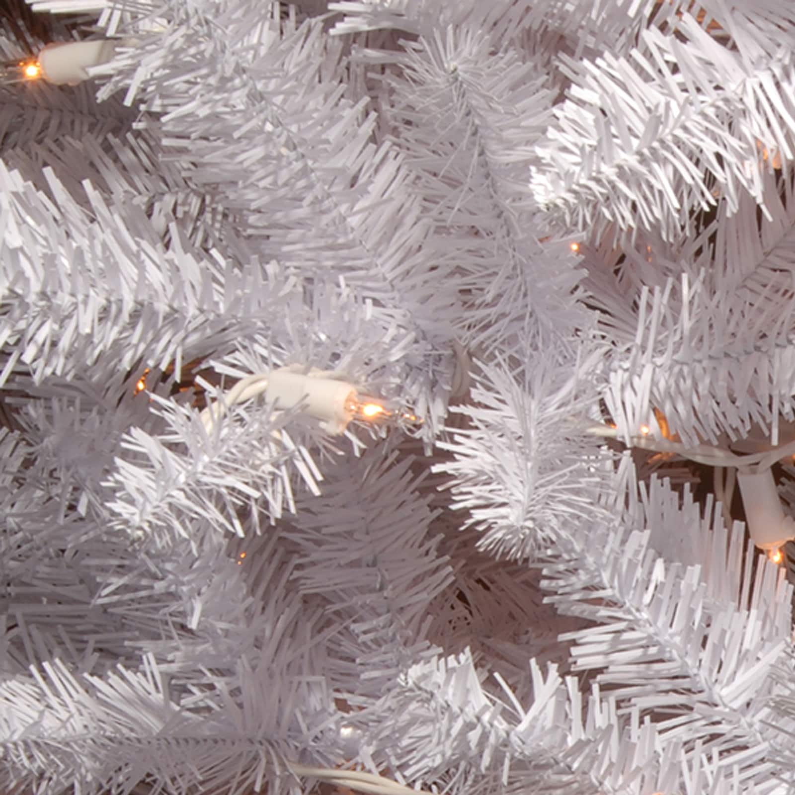 7 ft. Pre-lit White Kingswood Fir Pencil Artificial Christmas Tree, Clear Lights