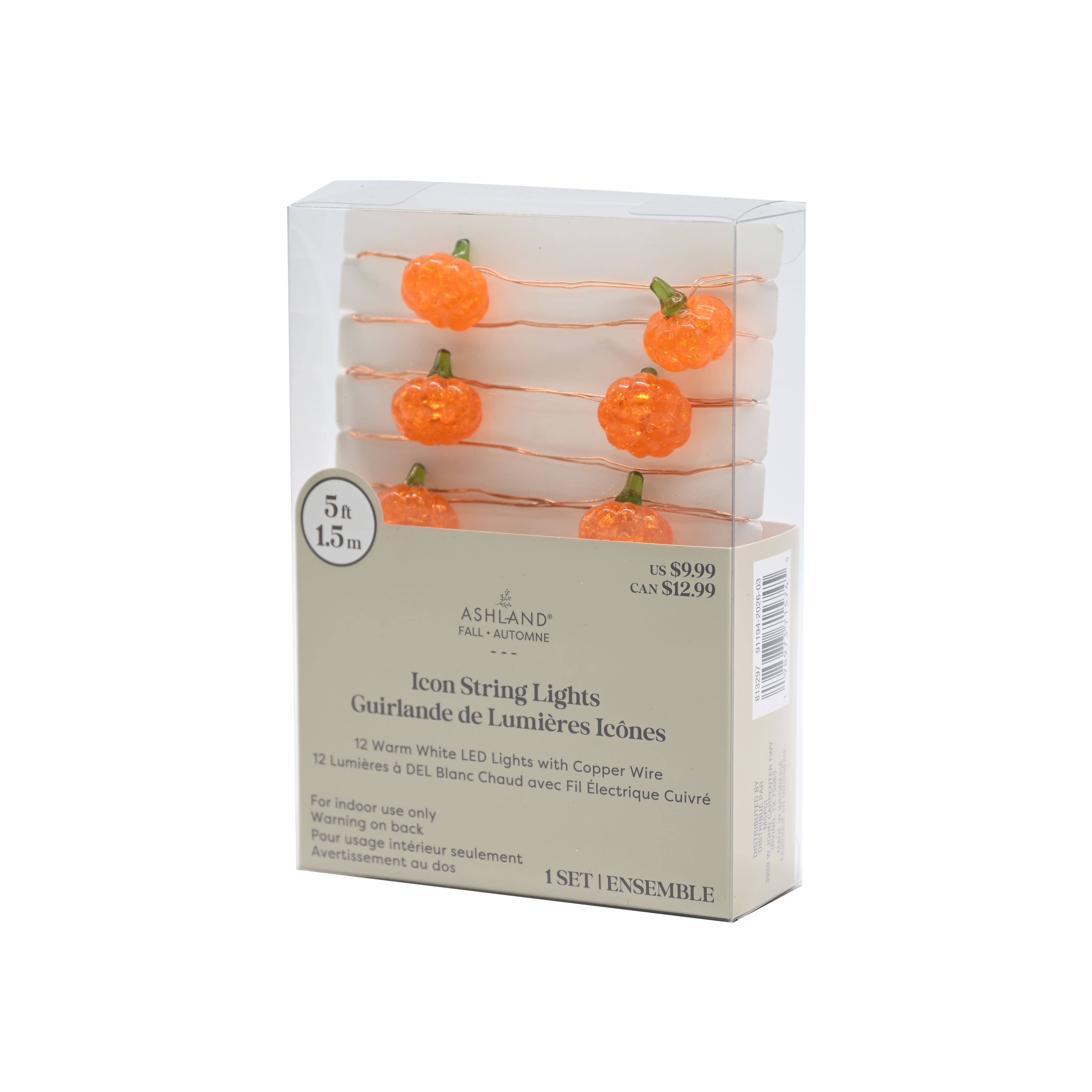 12ct. Pumpkins Icon LED String Lights by Ashland®