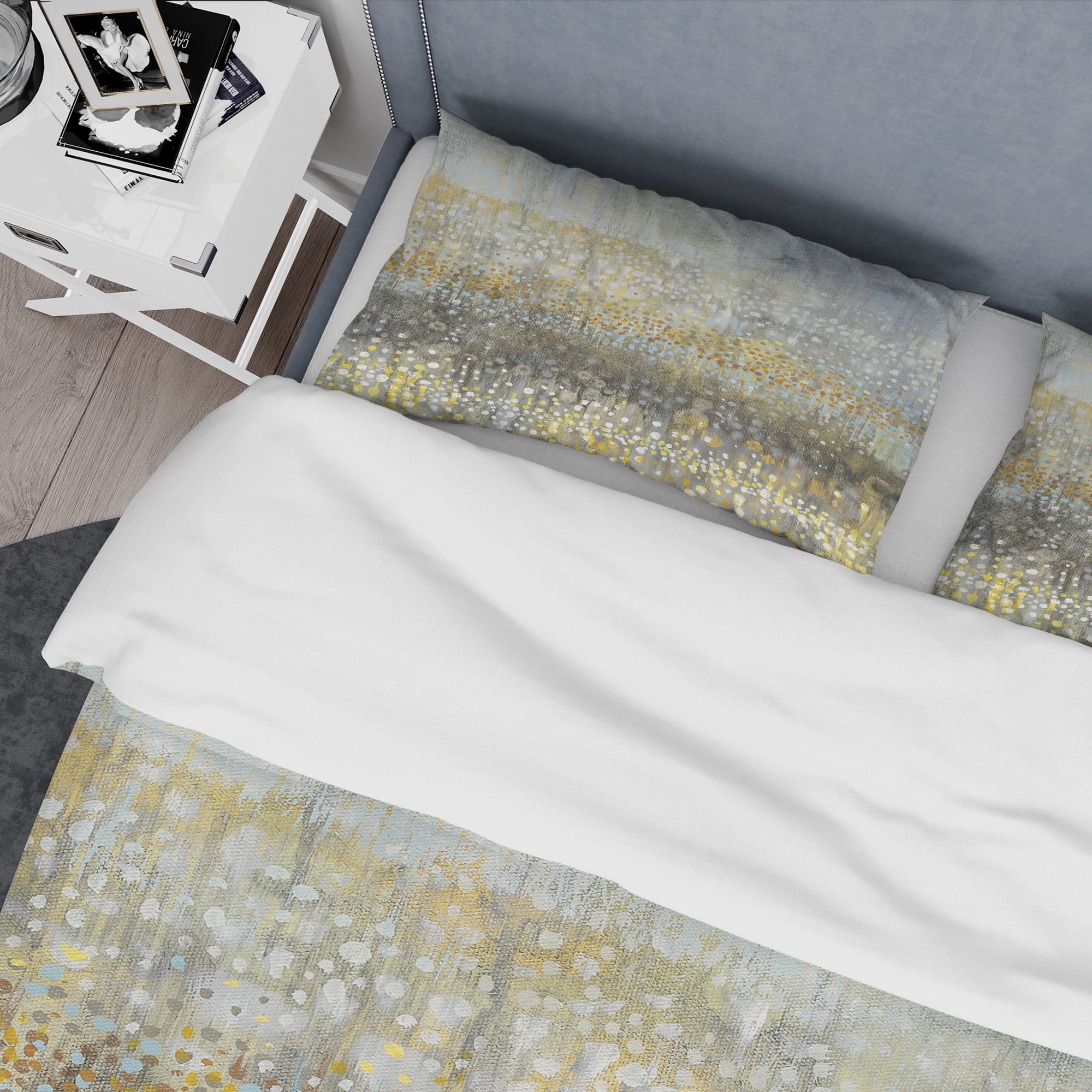 Designart 'Glam Rain Abstract IV' Glam Bedding Set - Duvet Cover & Shams