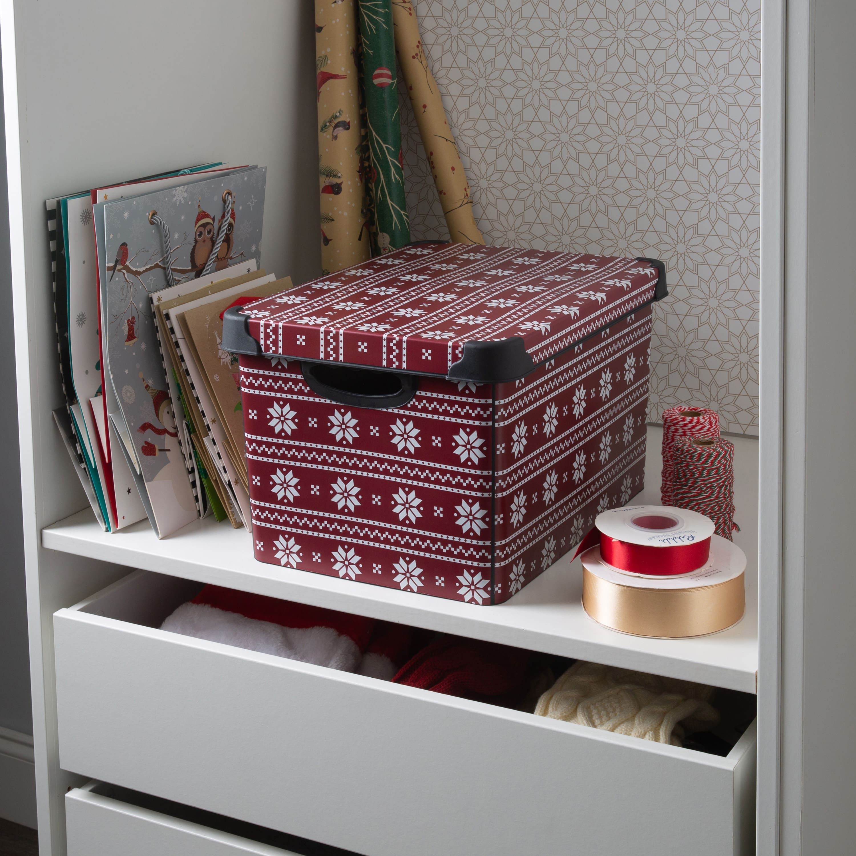 Simplify Holiday Sweater Print Storage Tote Bin