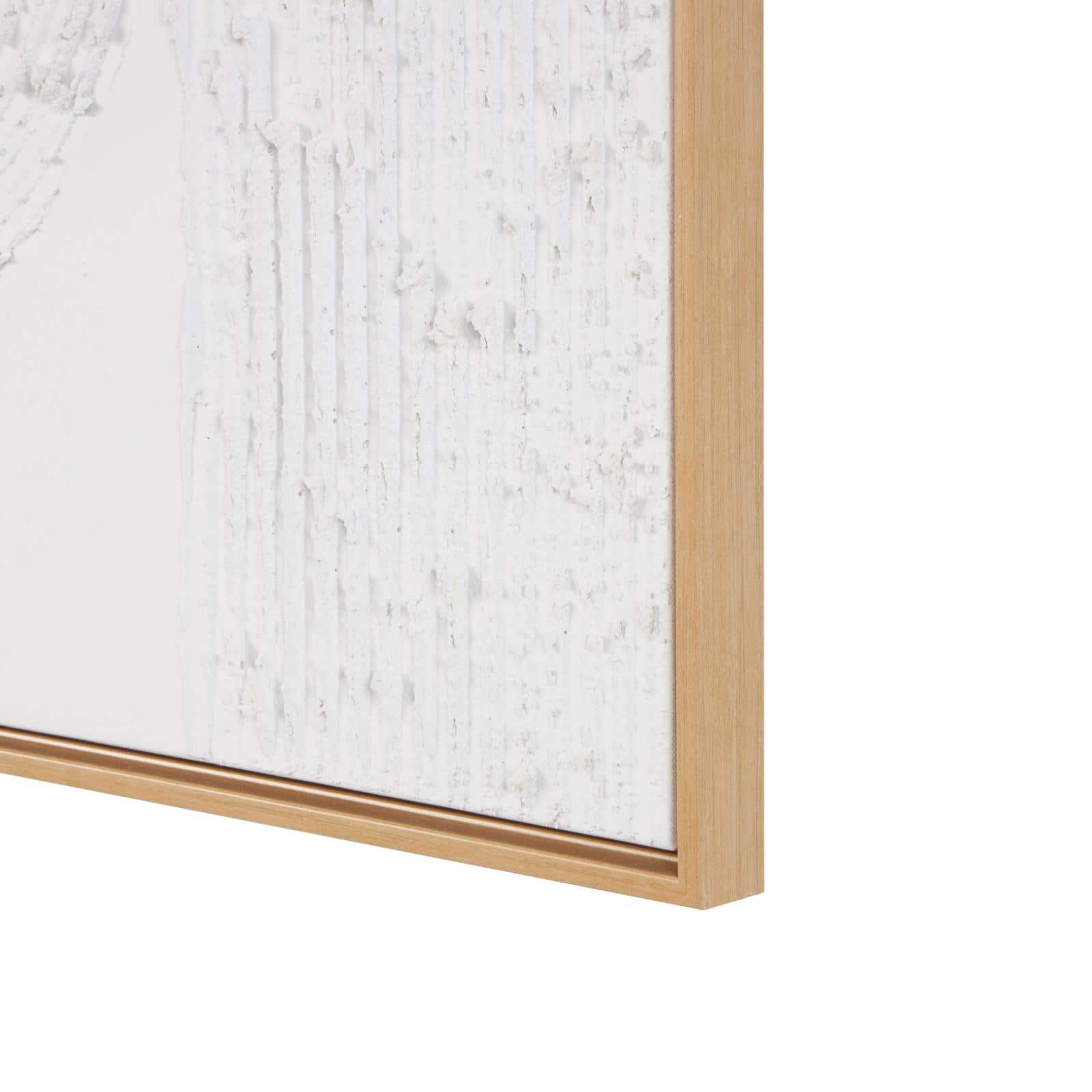 24" x 32" White Canvas Framed Wall Art