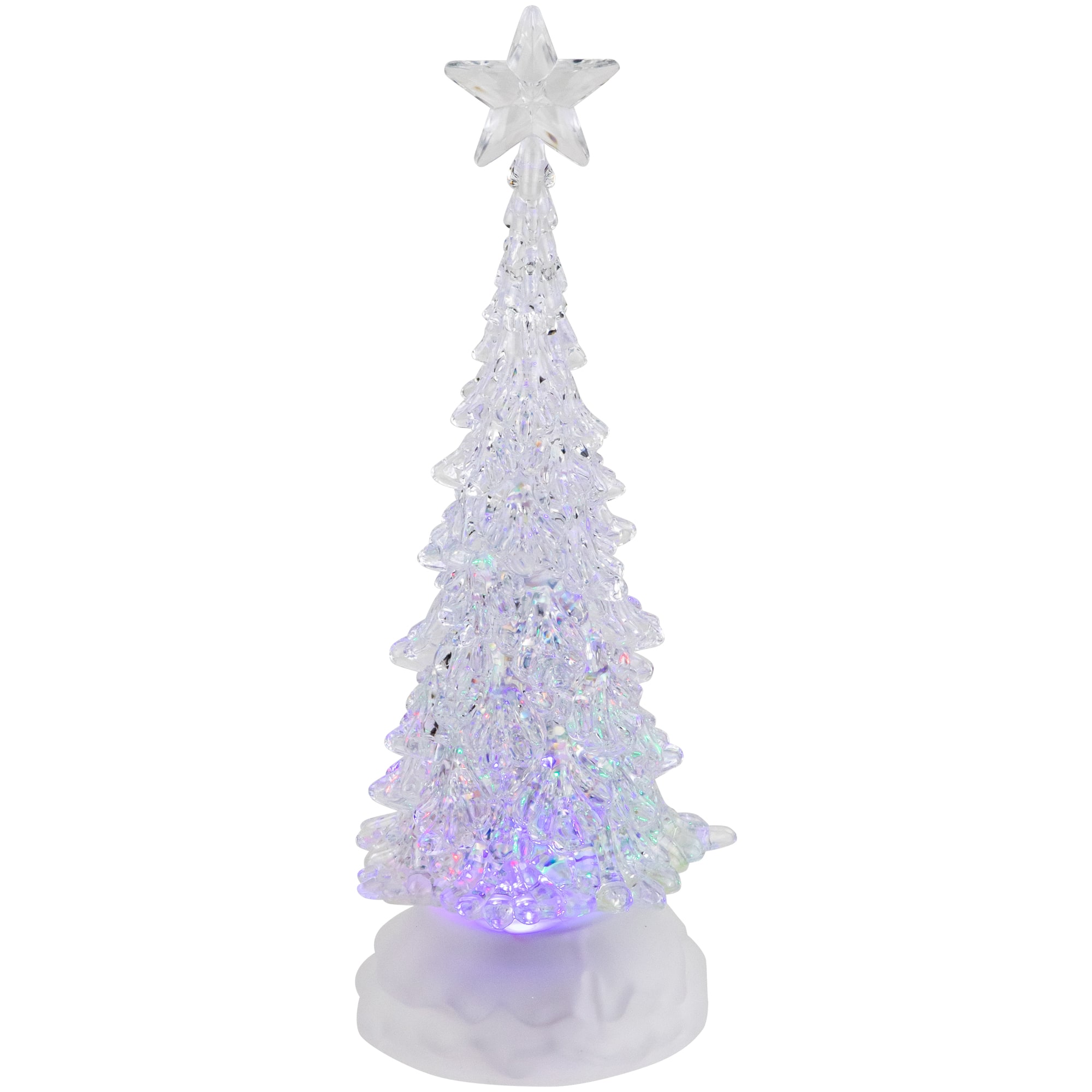 10.5" Pre-Lit Multicolor LED Lighted Acrylic Christmas Tree Decoration By Northlight in Clear | Michaels®