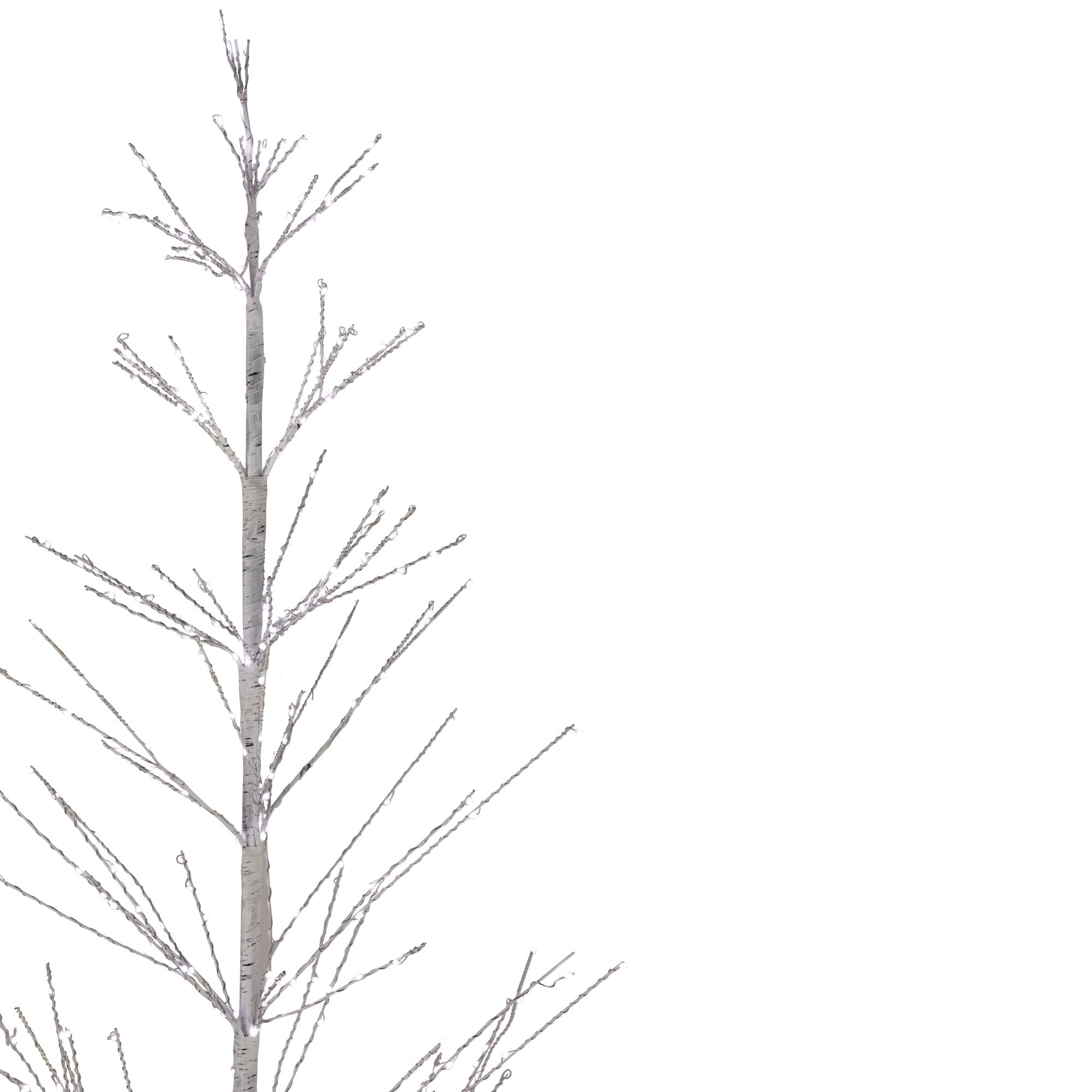 6ft. Pre-Lit White Birch Twig Artificial Tree, Pure White LED Lights