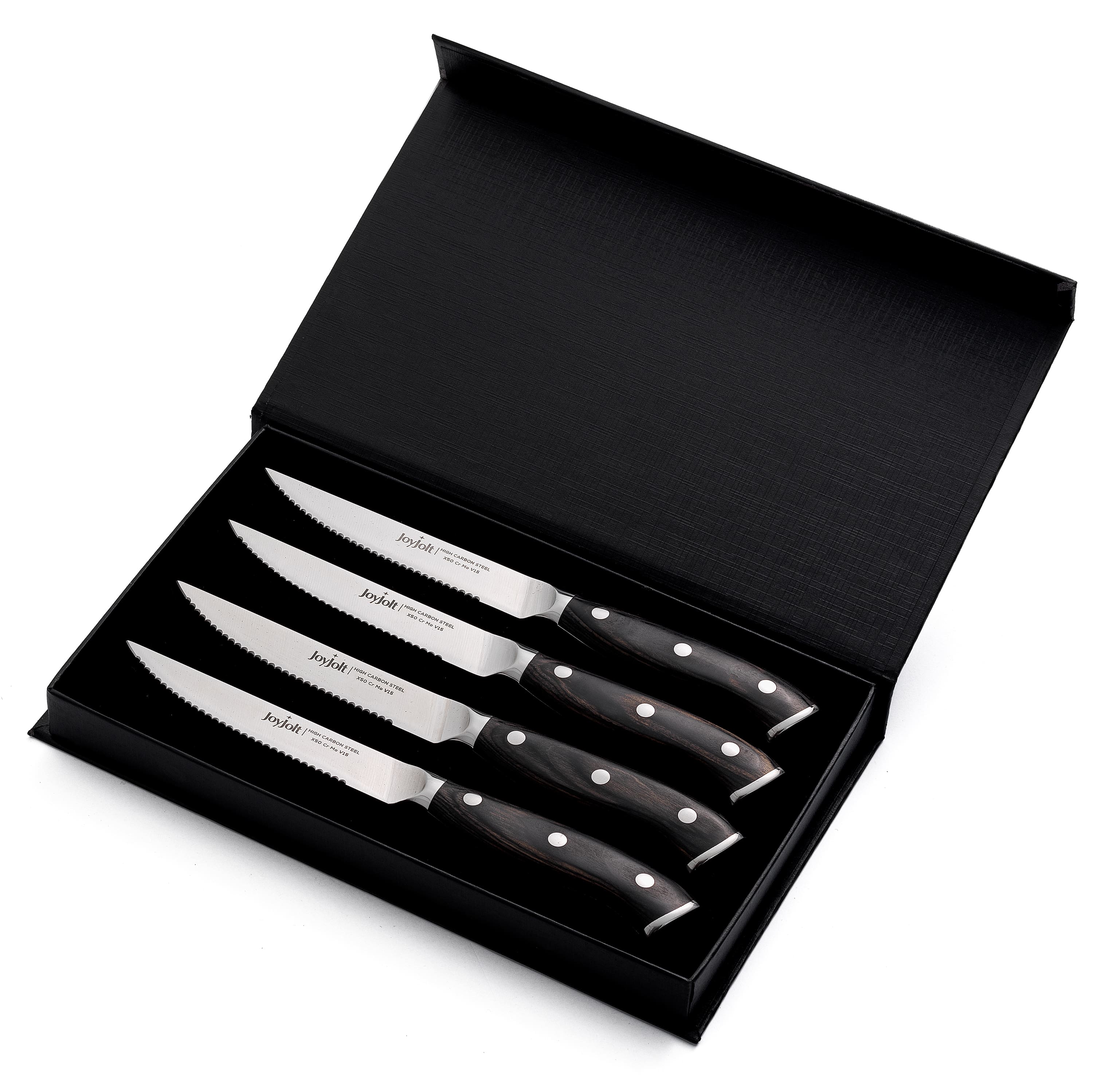 JoyJolt® 4-Piece High Carbon Steel Steak Knives
