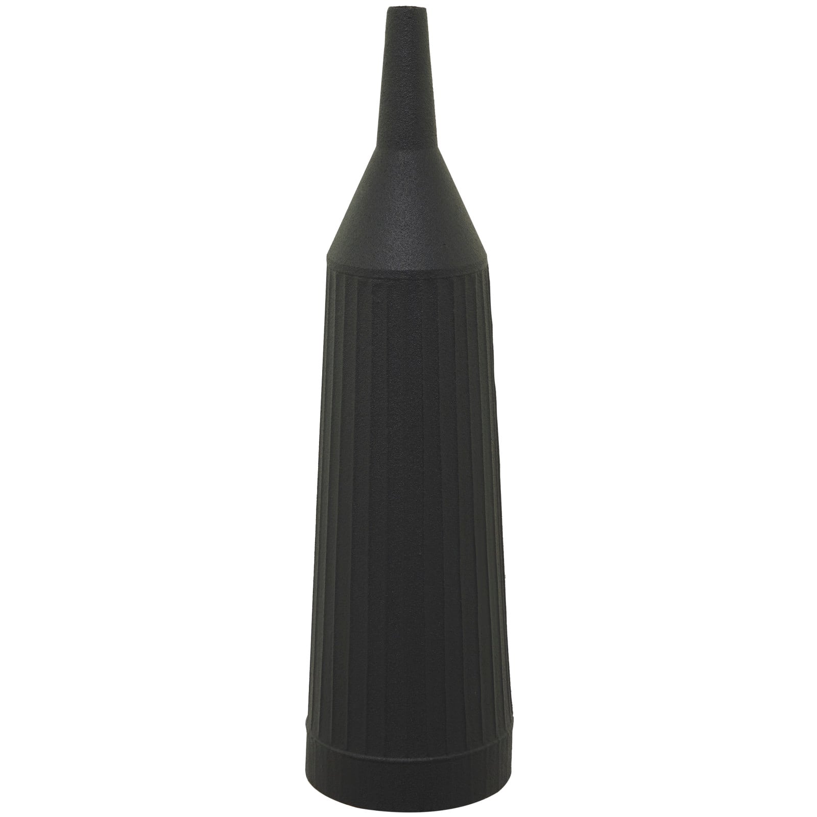Black Metal Grooved Vase 8" x 8" x 30"