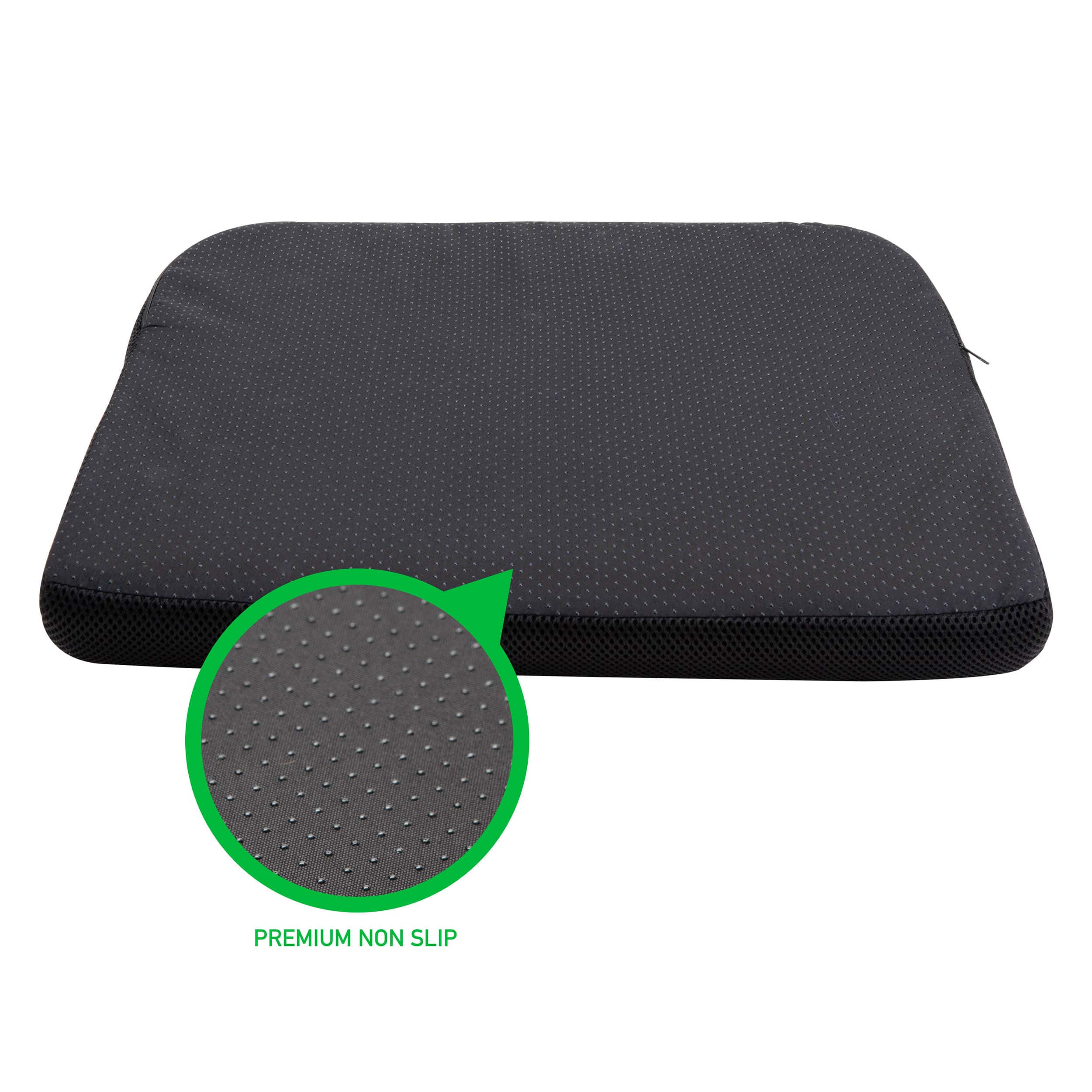 Mind Reader 18" Black Anti-Slip Seat Cushion with Carry Handle