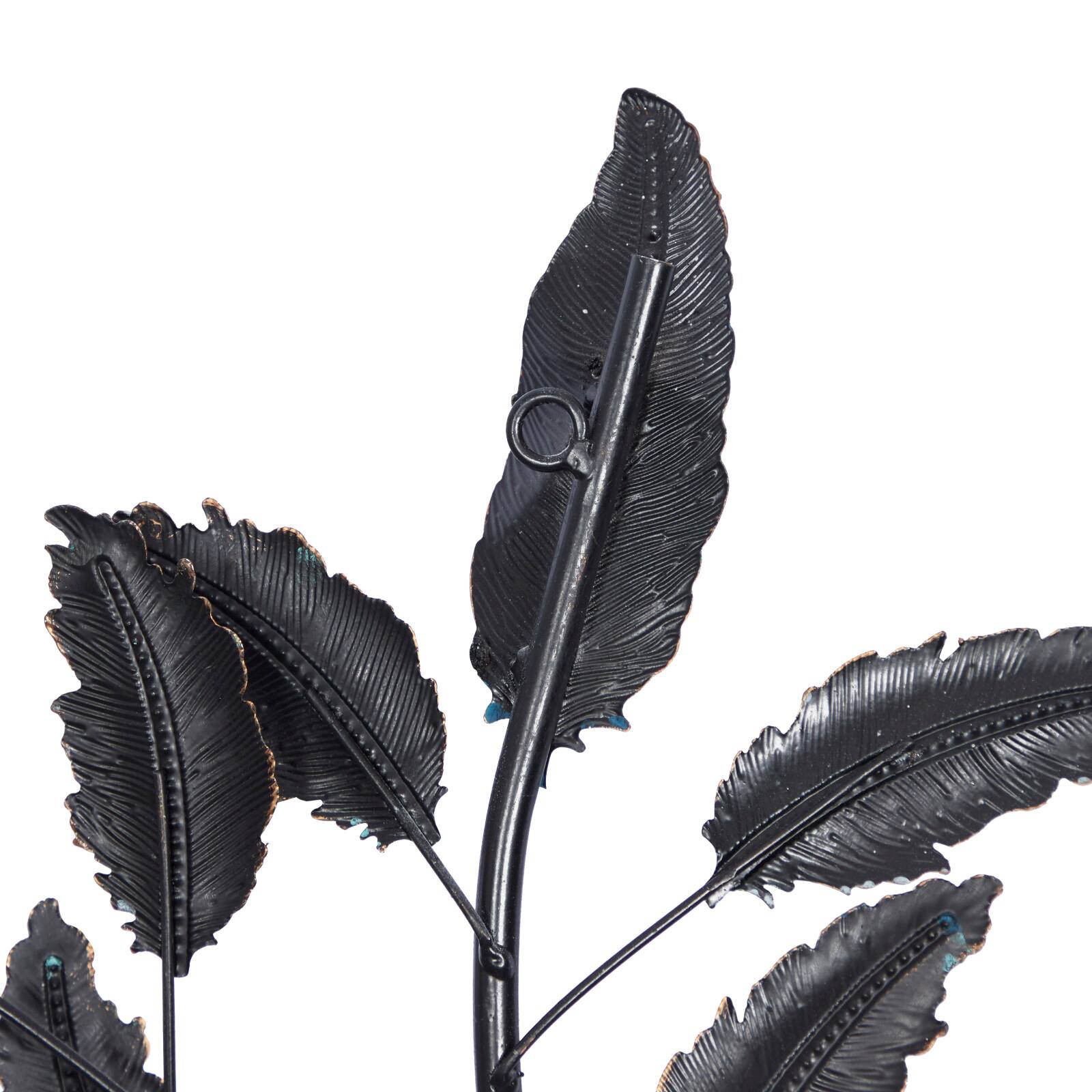 Blue Metal Leaf Traditional Wall Decor