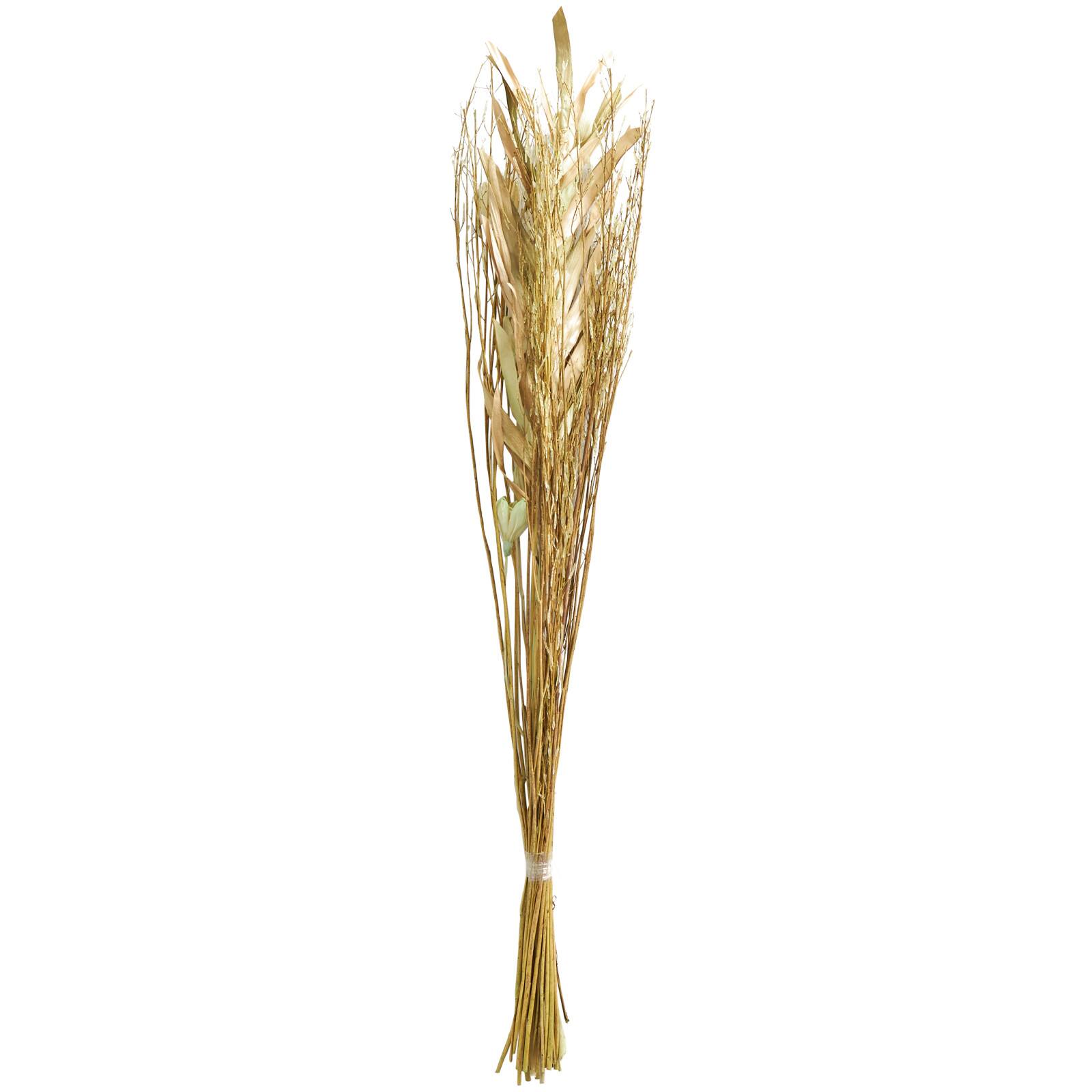 41" Light Brown Dried Plant Floral Bouquet Palm Leaf Natural Foliage with Branches