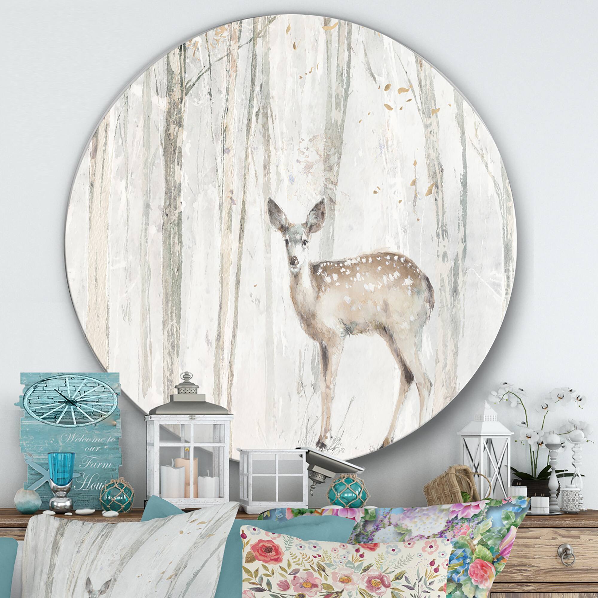 Designart - A Woodland Walk into the Forest I - Farmhouse Metal Circle Wall Art