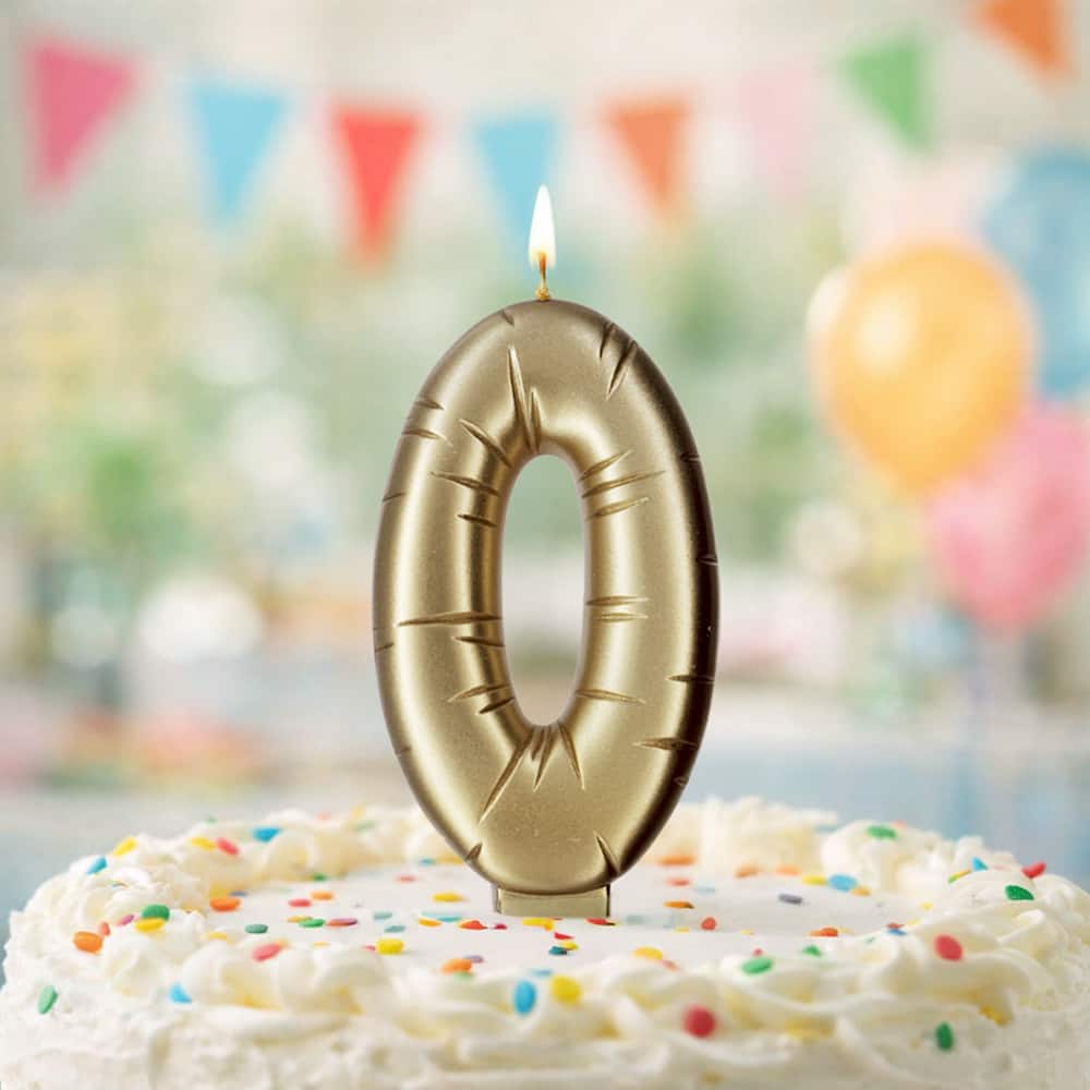 Gold Number Candle by Makery