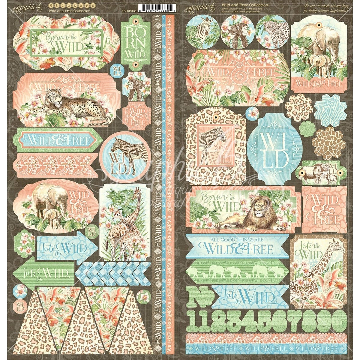 Graphic 45® Wild & Free Collection Cardstock Stickers