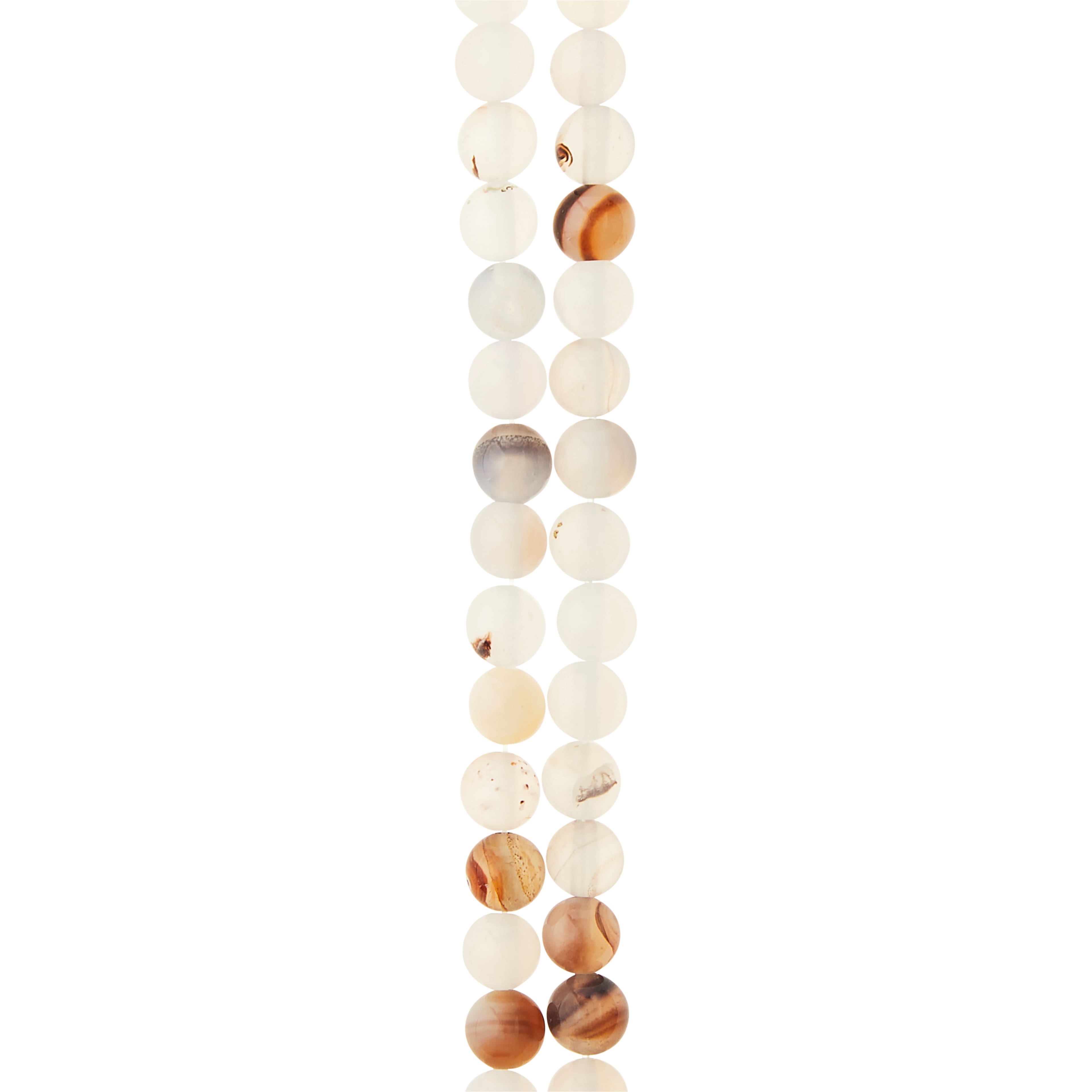 White Chalcedony Agate Round Beads, 6mm by Bead Landing™