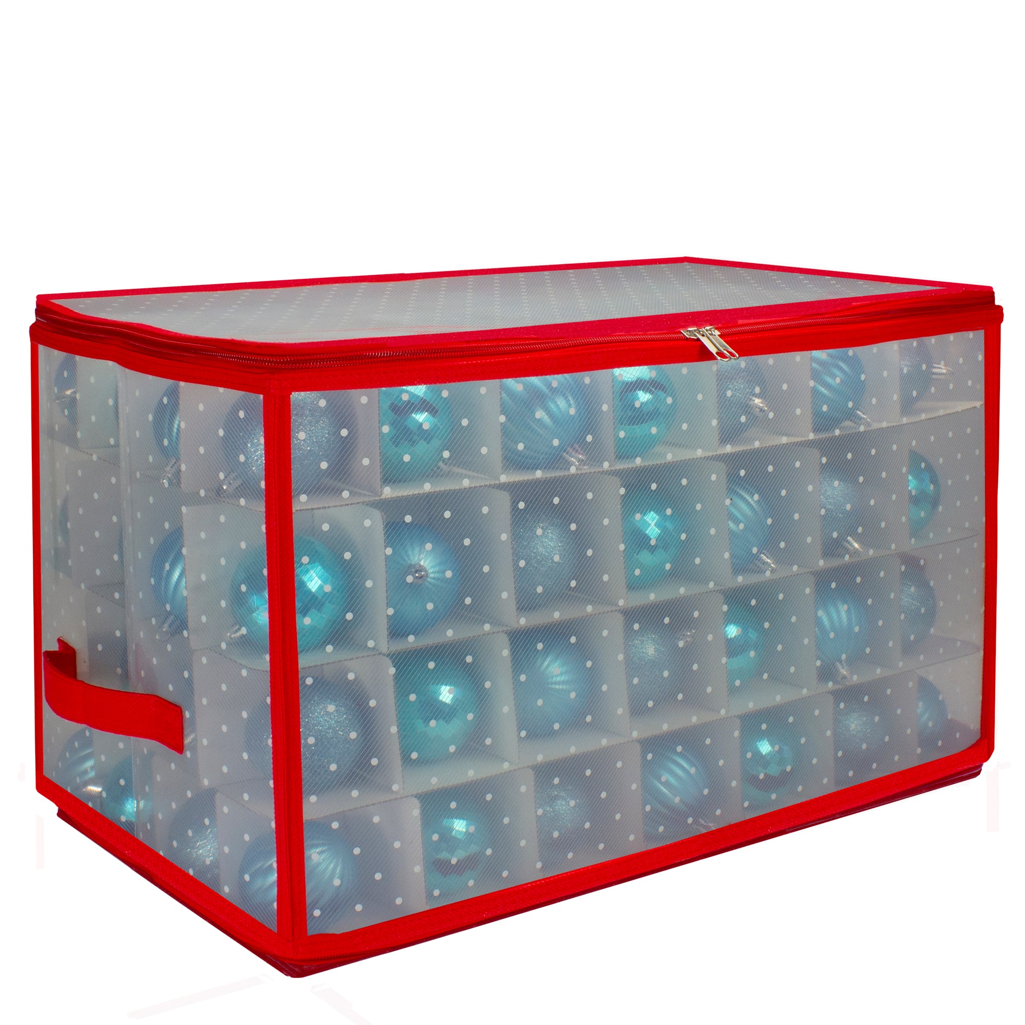 20.5" Red & Clear Transparent Zip Up Christmas Storage Box